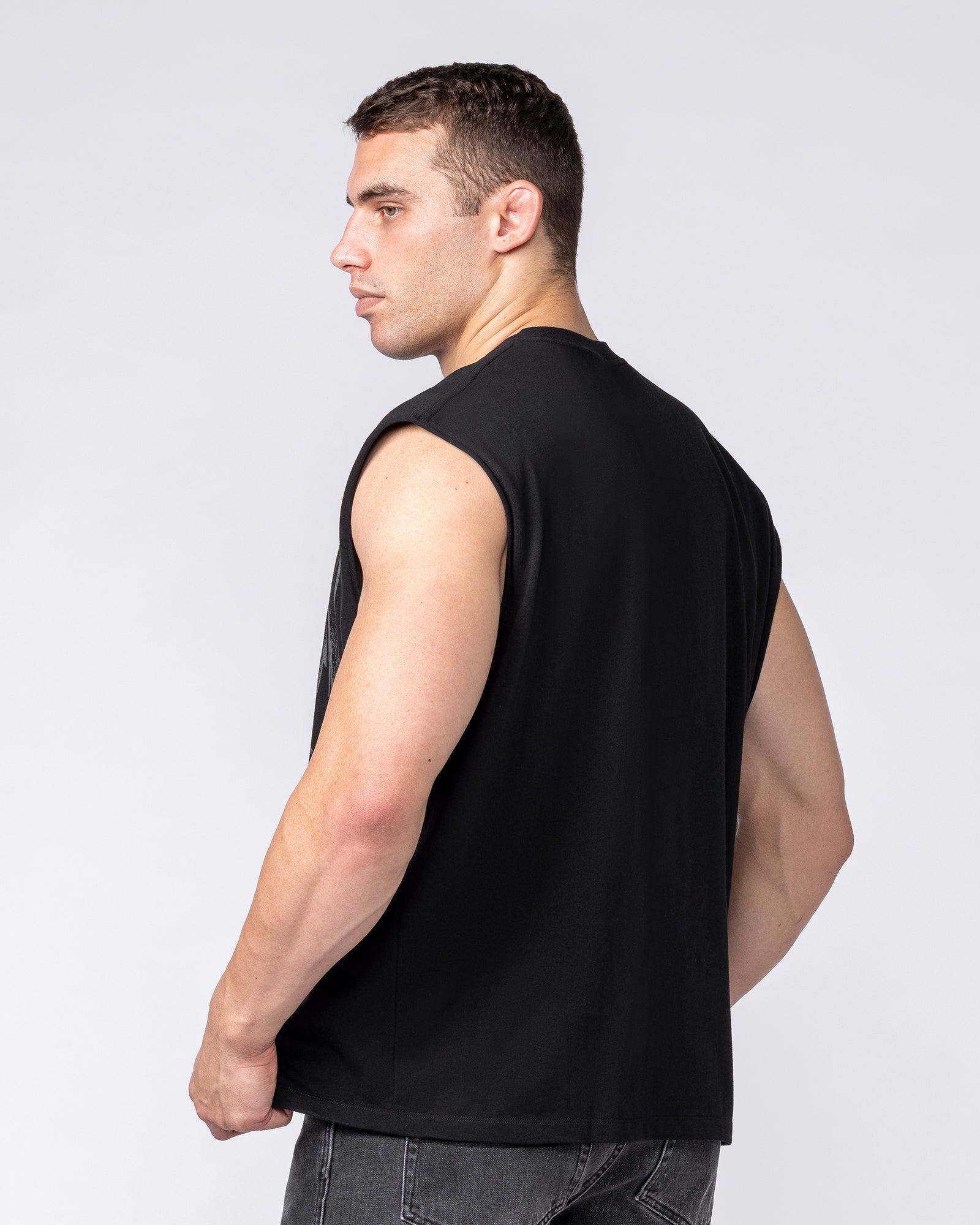 Nightfall Boxy Muscle Tank - Black