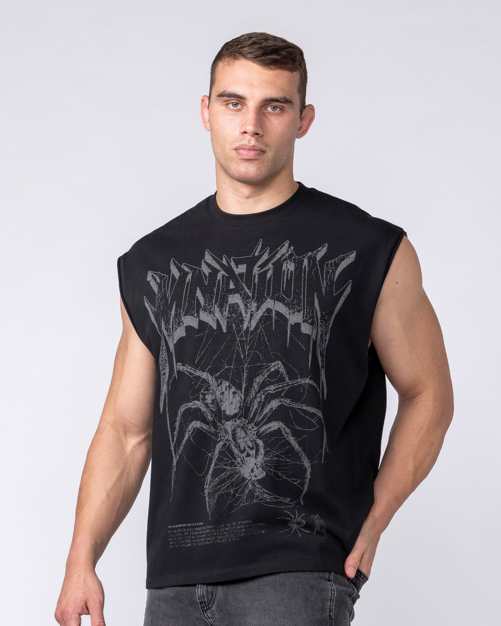 Nightfall Boxy Muscle Tank - Black