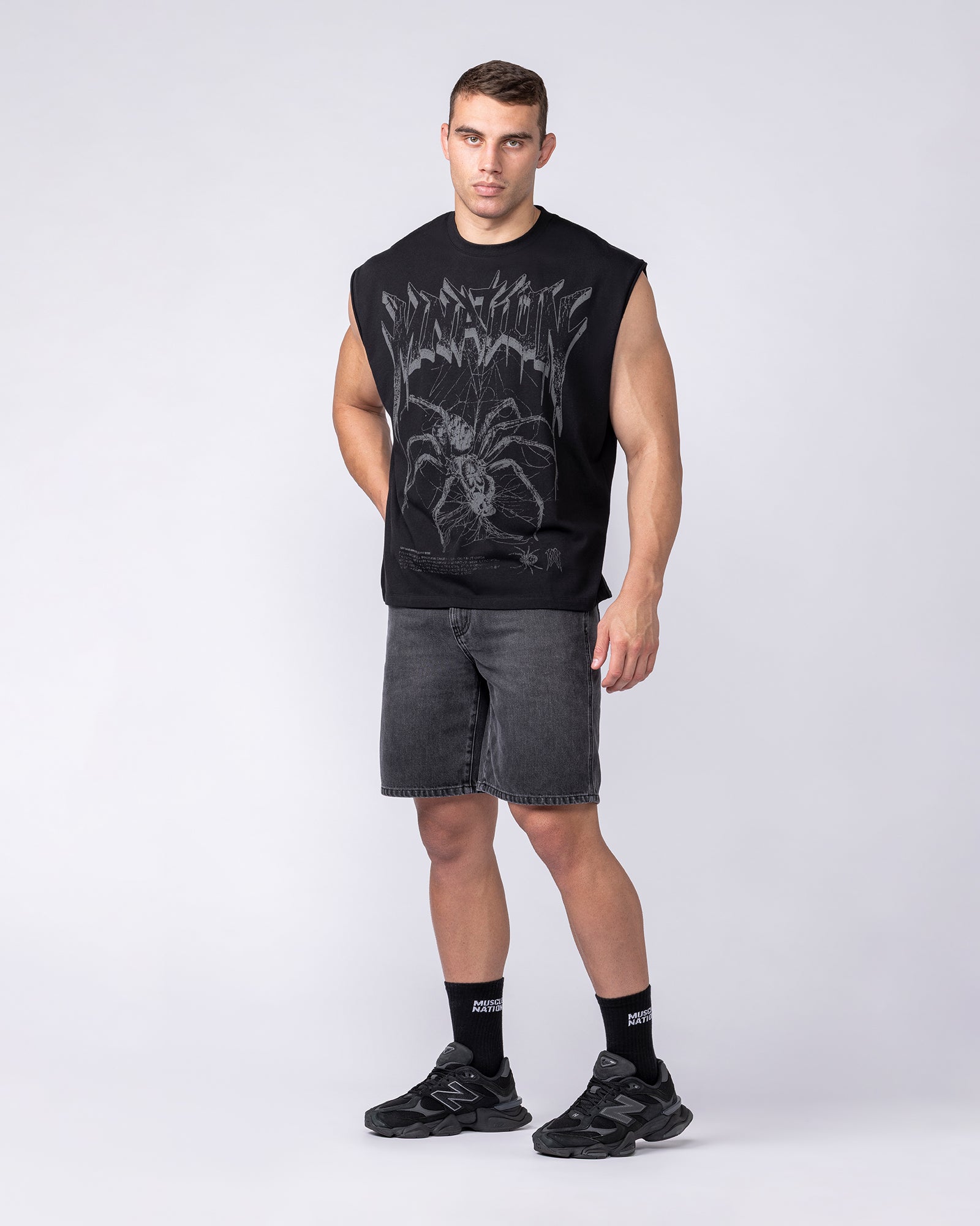 Nightfall Boxy Muscle Tank - Black