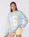 Numero Loopback Oversized Long Sleeve Top Blue Bell - Muscle Nation women's long sleeve tee, view 4