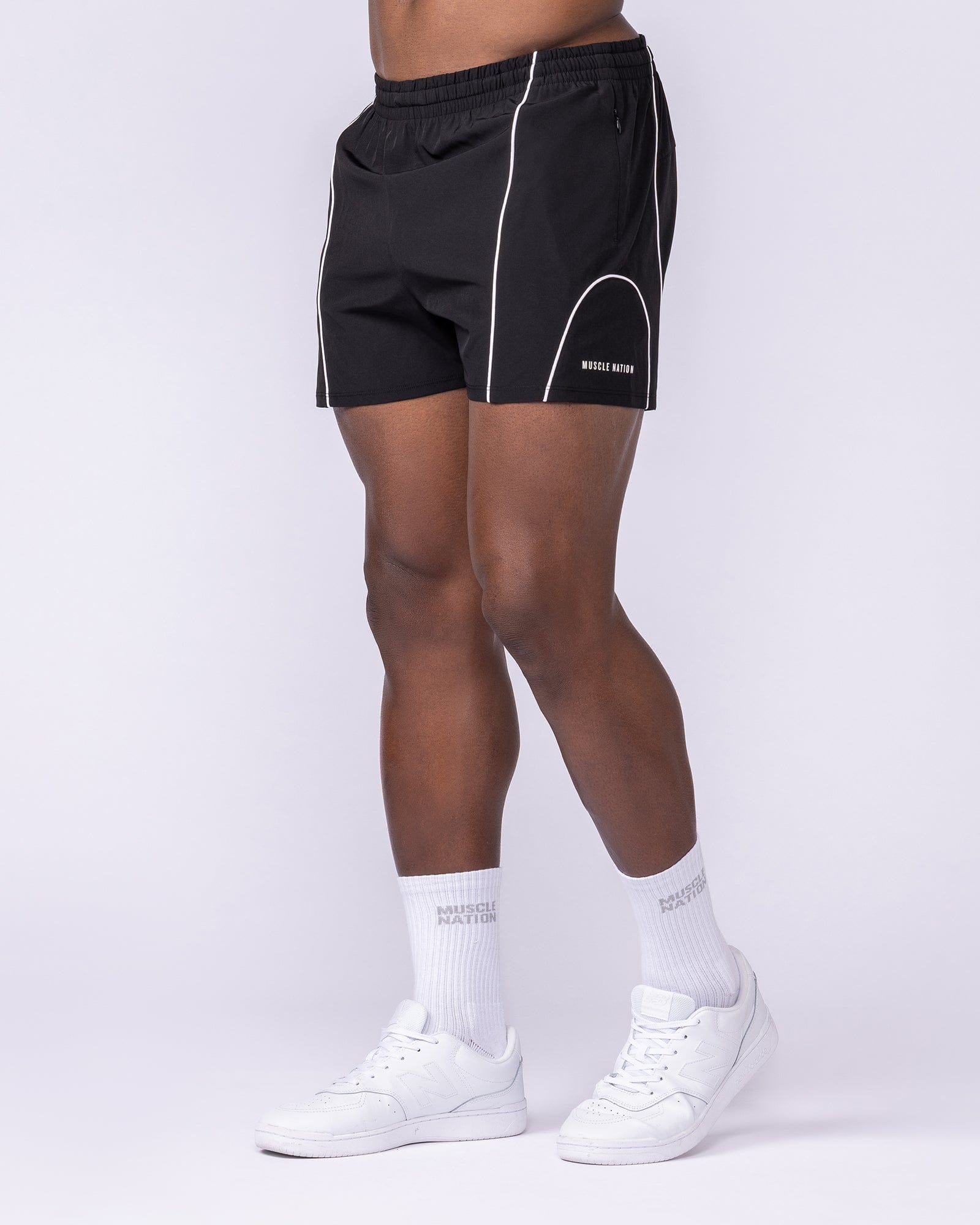 Offside Training 3" Shorts Black - Muscle Nation men's gym shorts, view 4