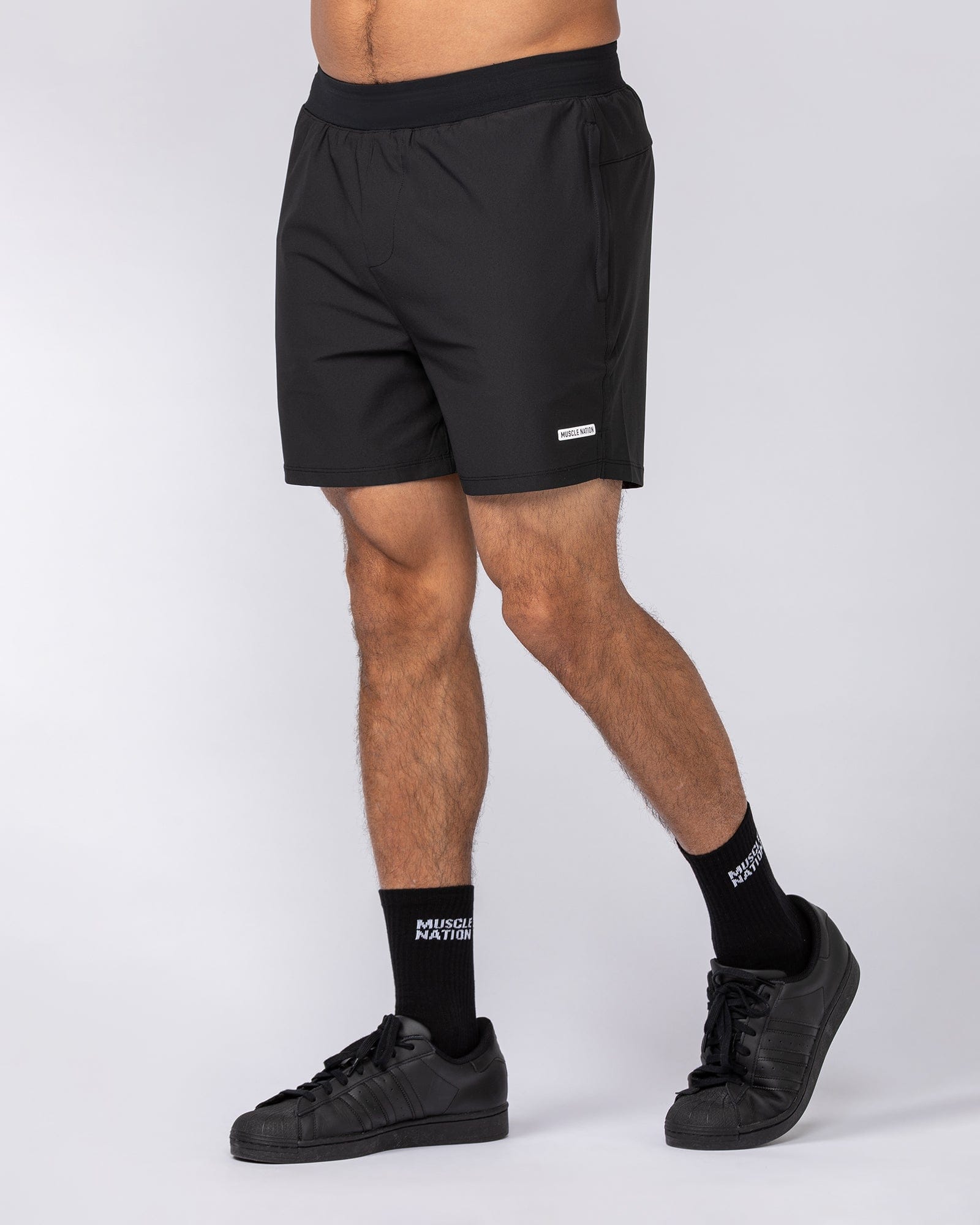 On Repeat Training 5" Shorts Black - Muscle Nation men's gym shorts, view 5