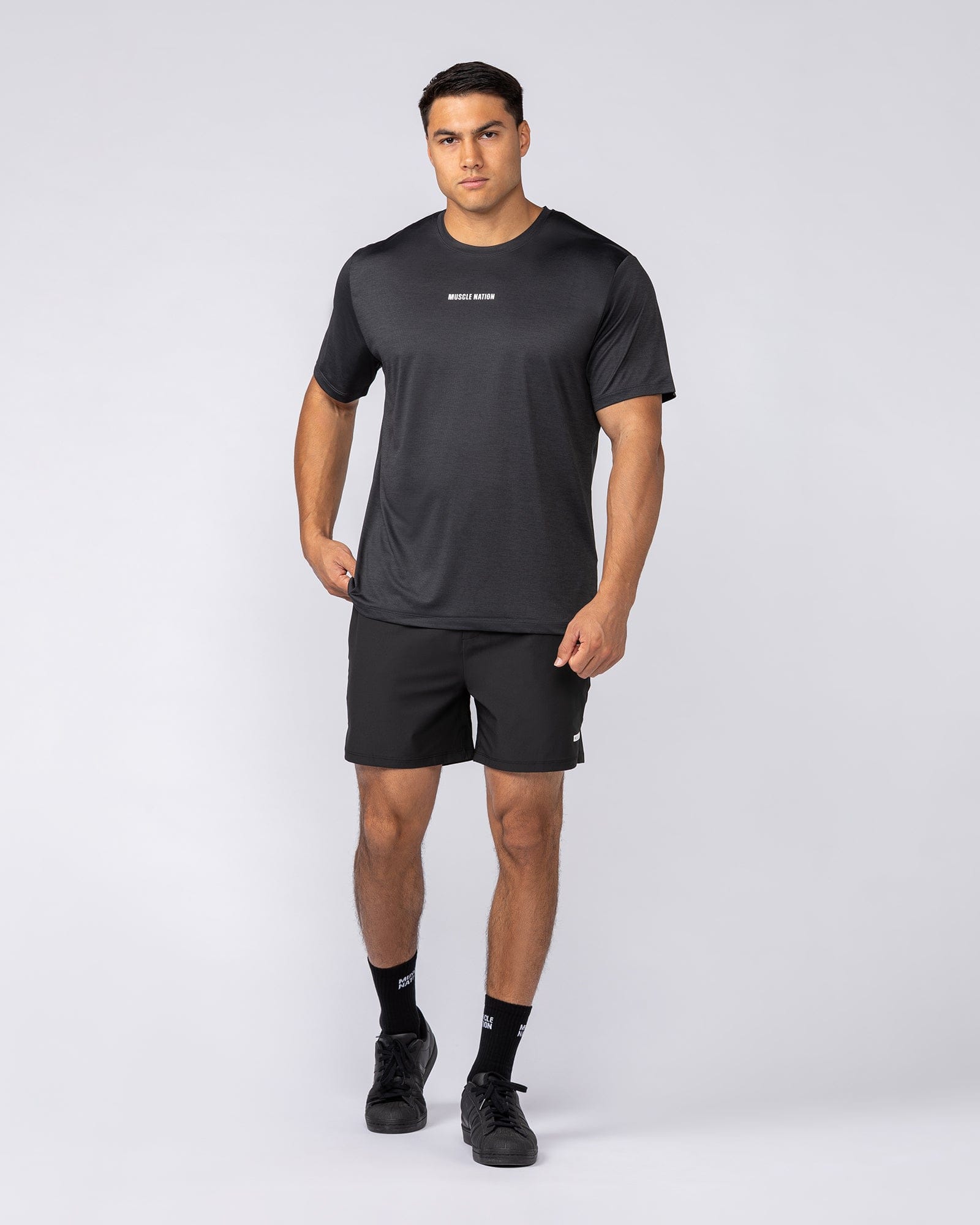 On Repeat Training 5" Shorts Black - Muscle Nation men's gym shorts, view 2