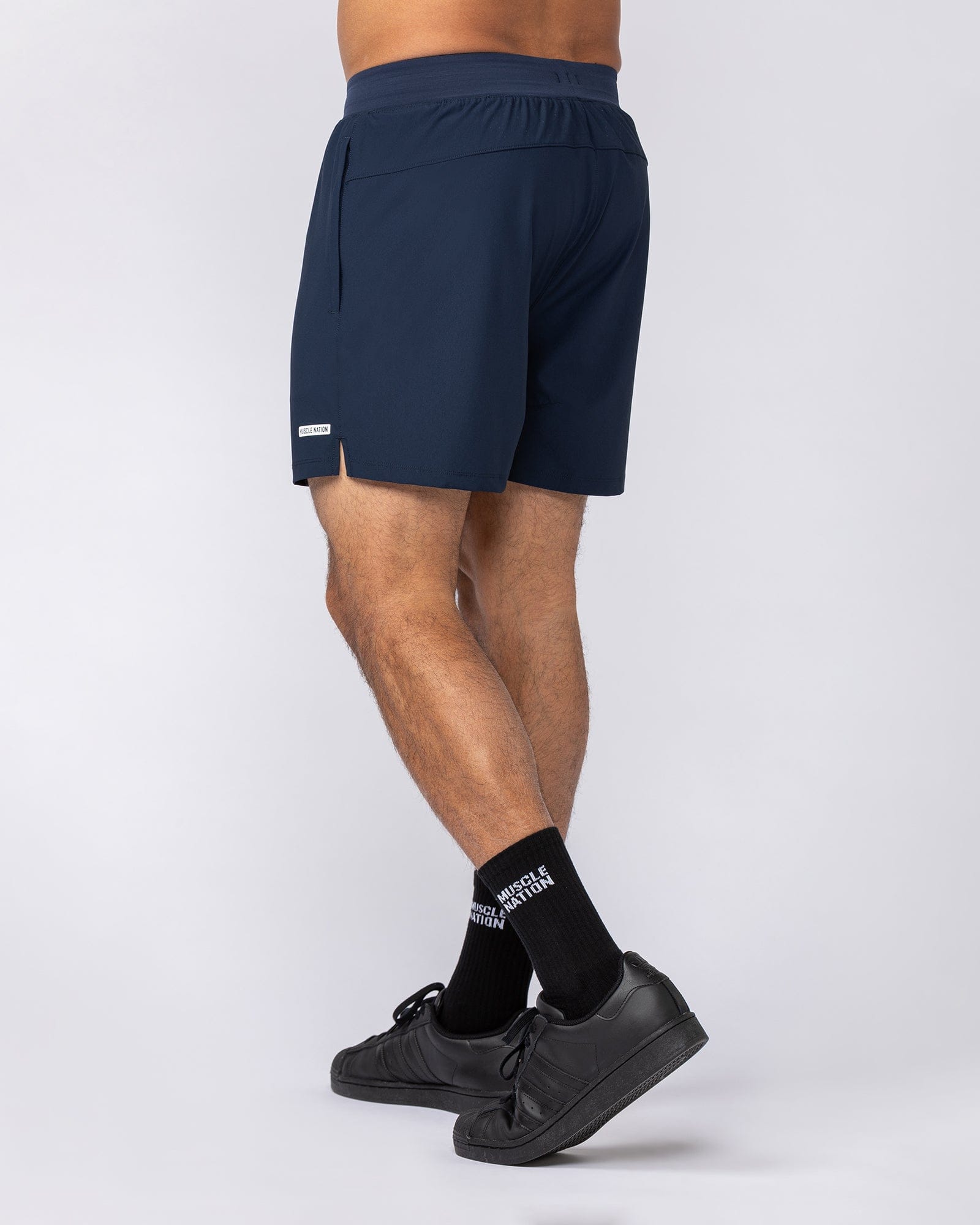 On Repeat Training 5" Shorts Navy - Muscle Nation men's gym shorts, view 4
