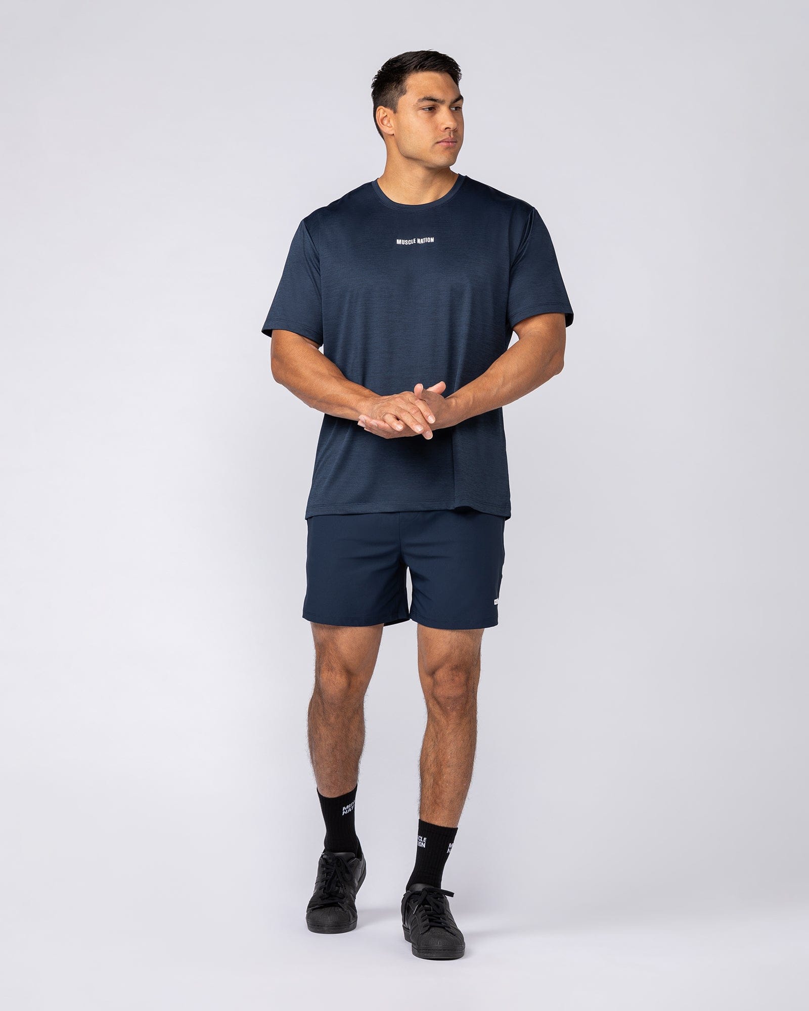 On Repeat Training 5" Shorts Navy - Muscle Nation men's gym shorts, view 6