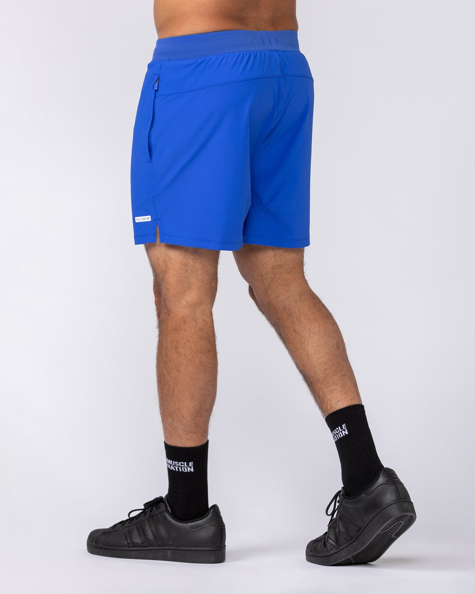 On Repeat Training 5" Shorts Power Blue - Muscle Nation men's gym shorts, view 4