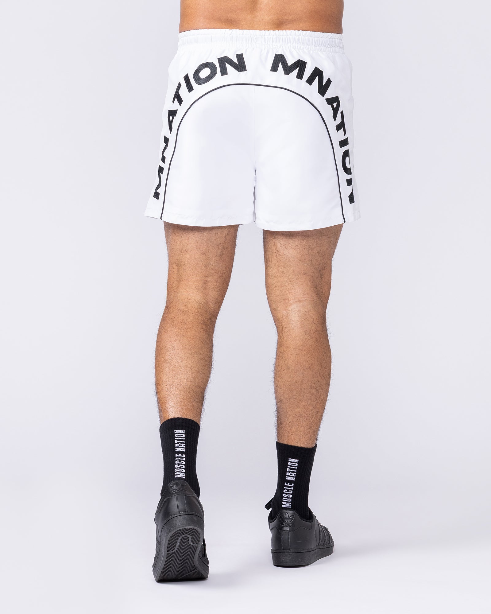 Overdrive 4" Shorts White - Muscle Nation men's gym shorts, view 5