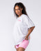 Peach Nation Oversized Tee - Snow Grey Marl