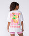Peach Nation Oversized Tee - Snow Grey Marl