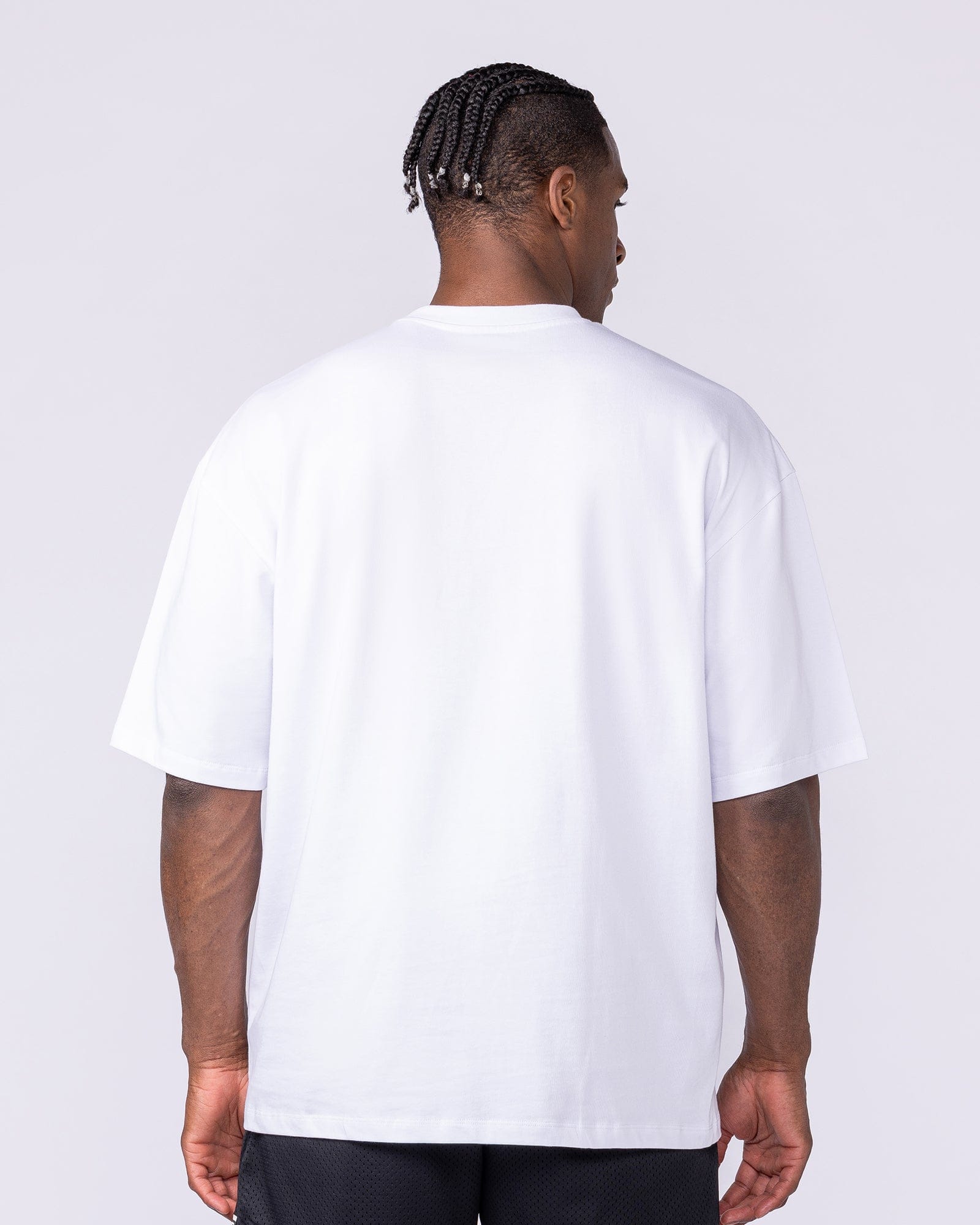 Push The Limits Oversized Tee White - Muscle Nation men's gym tee, view 5