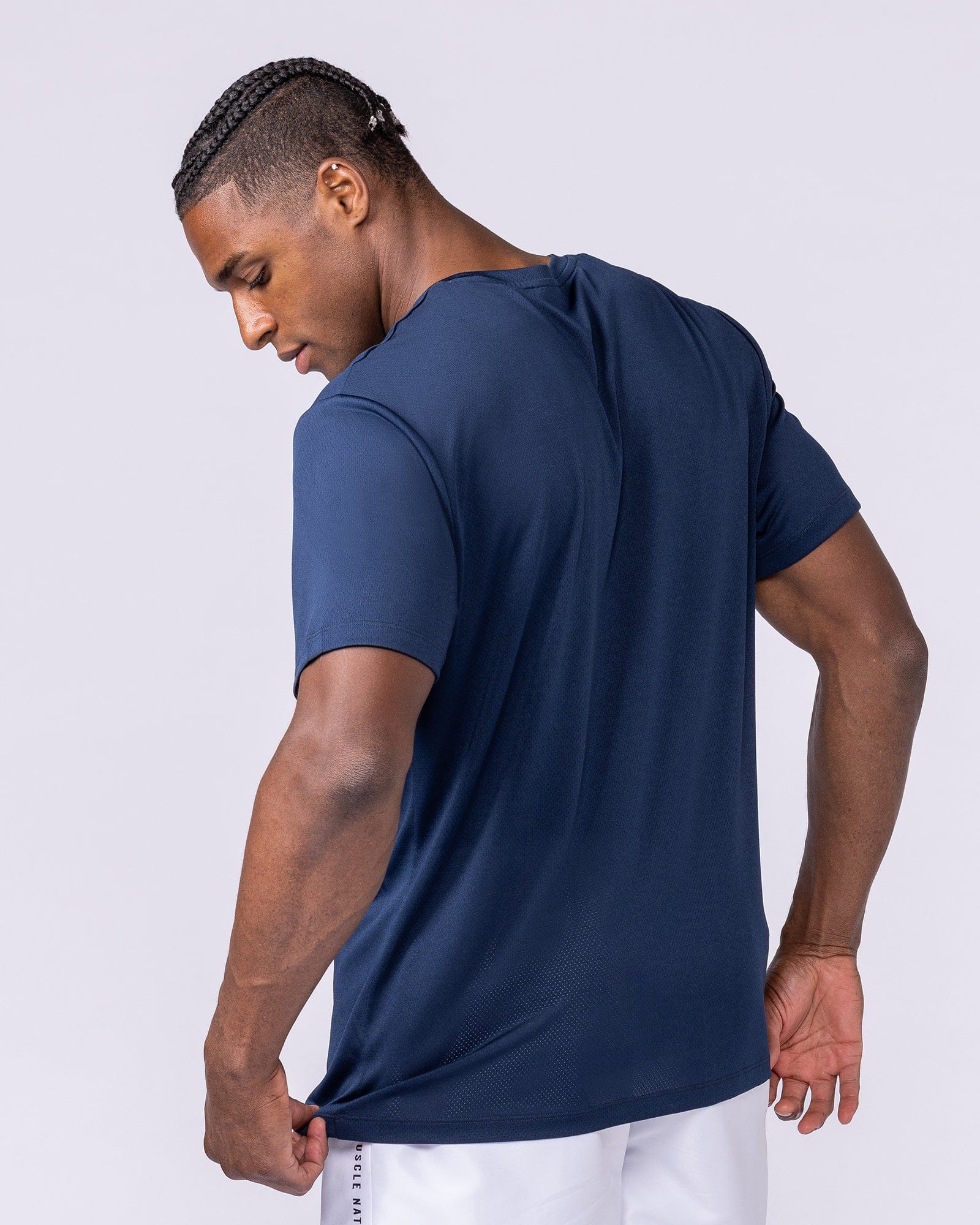 Relaxed Active Tee in Navy - Muscle Nation men's training tee, view 3