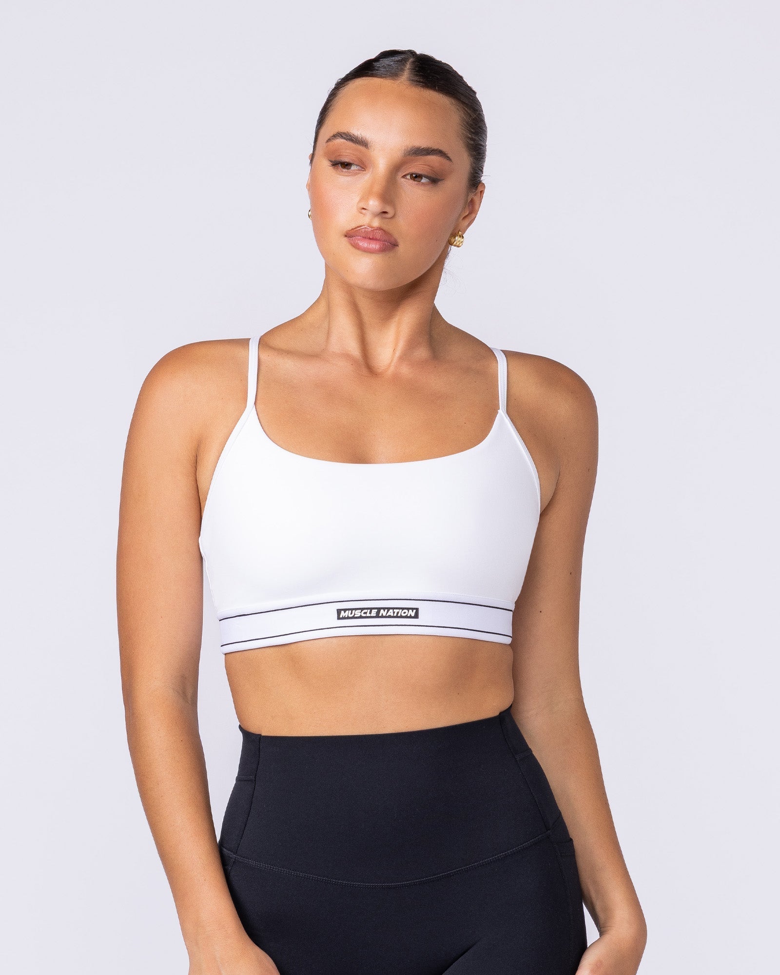 Relay Bra White - Muscle Nation women's sports bra