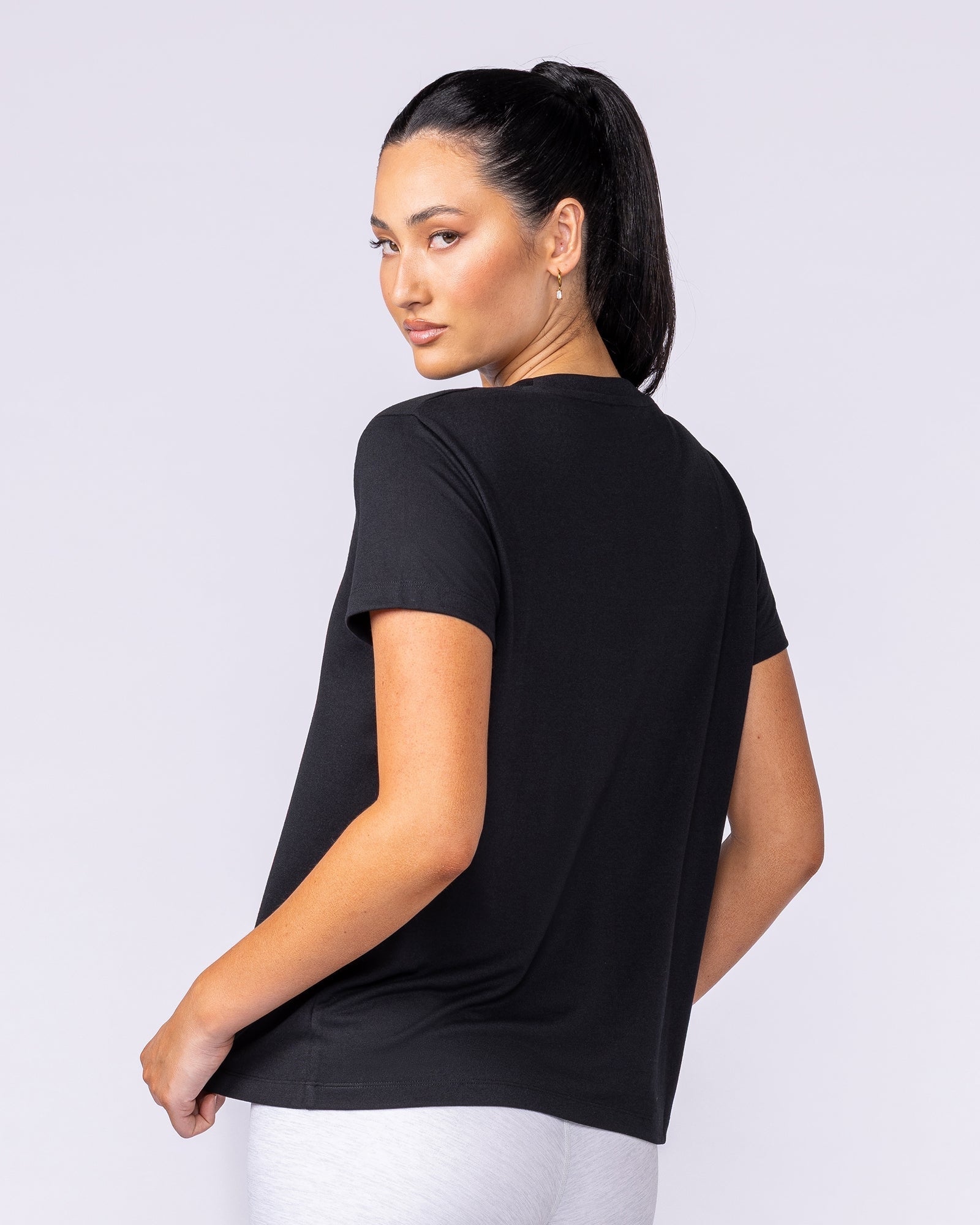 Results Training Tee Black - Muscle Nation women's top, view 2
