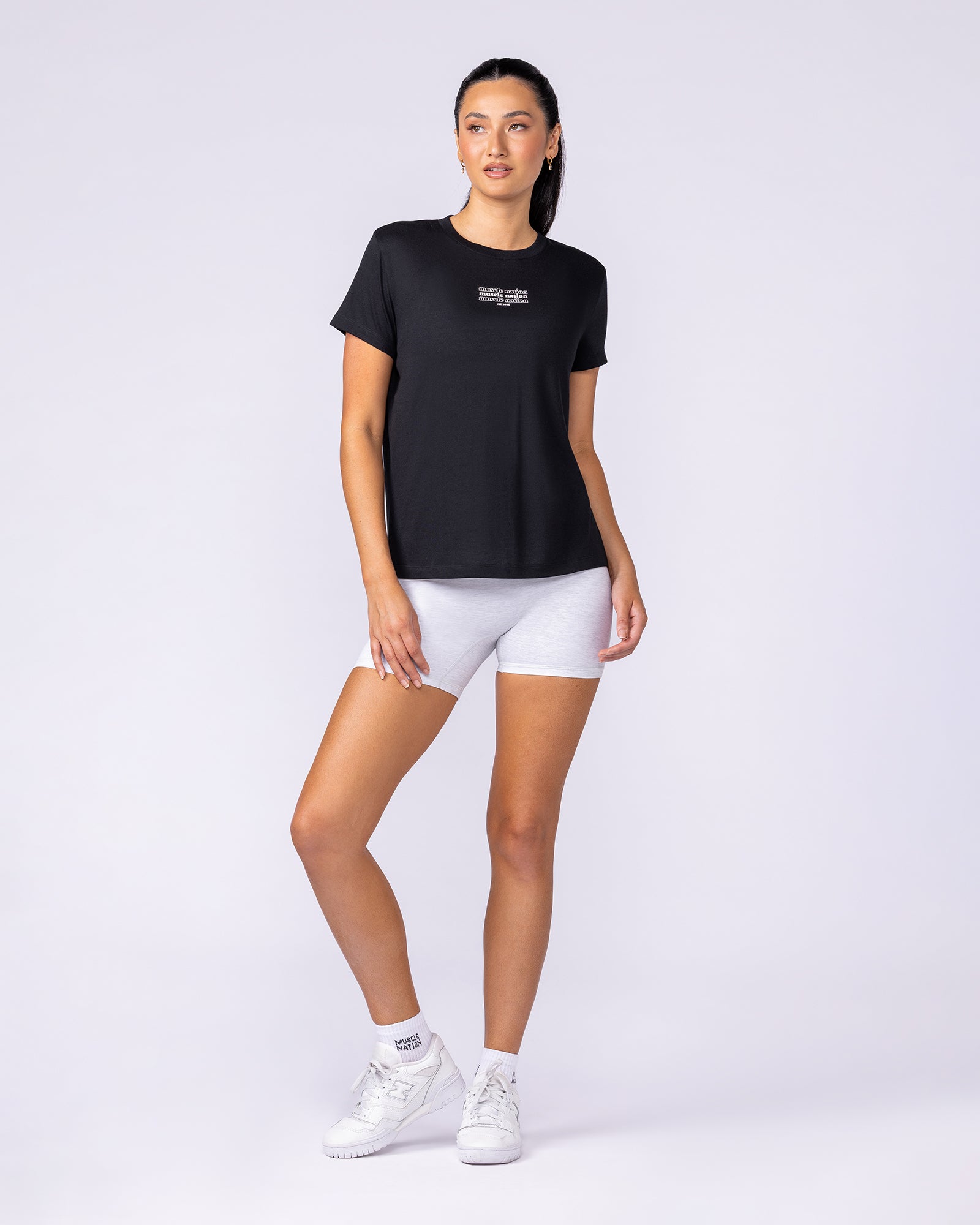 Results Training Tee Black - Muscle Nation women's top, view 5
