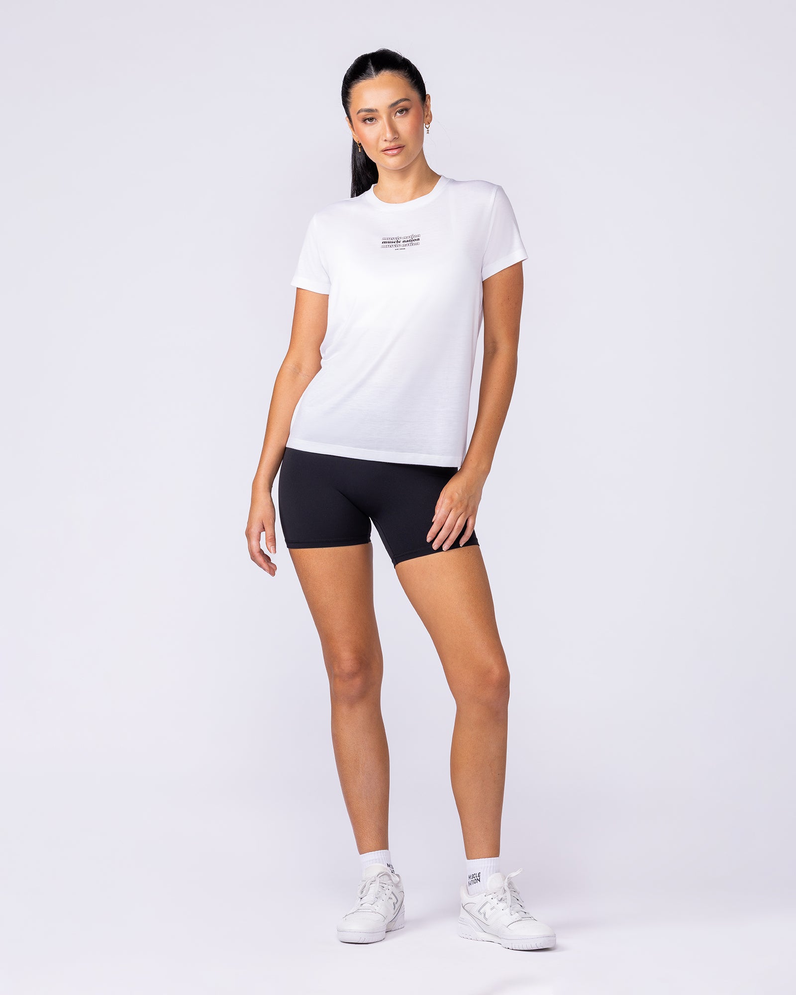 Results Training Tee White - Muscle Nation women's top, view 5