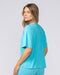 Rib Boxy Training Tee Oasis Blue - Muscle Nation women's gym tee, view 3