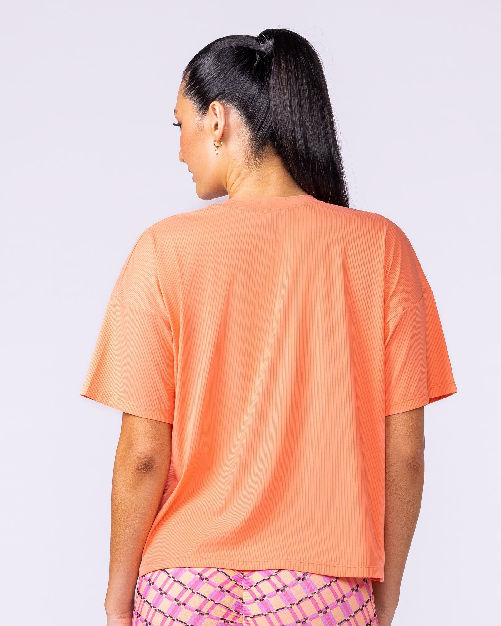 Rib Boxy Training Tee Peachy - Muscle Nation women's top, view 4