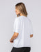 Rib Boxy Training Tee White - Muscle Nation women's gym tee, view 3