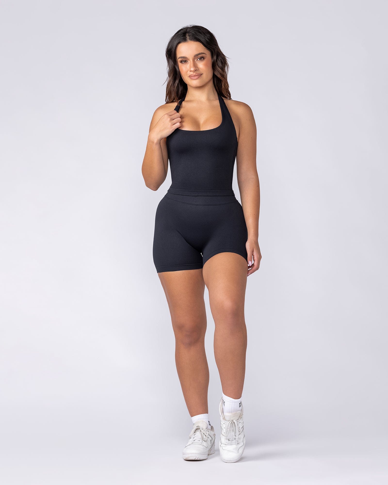 Sculpt Seamless Halter Bra Tank - Black