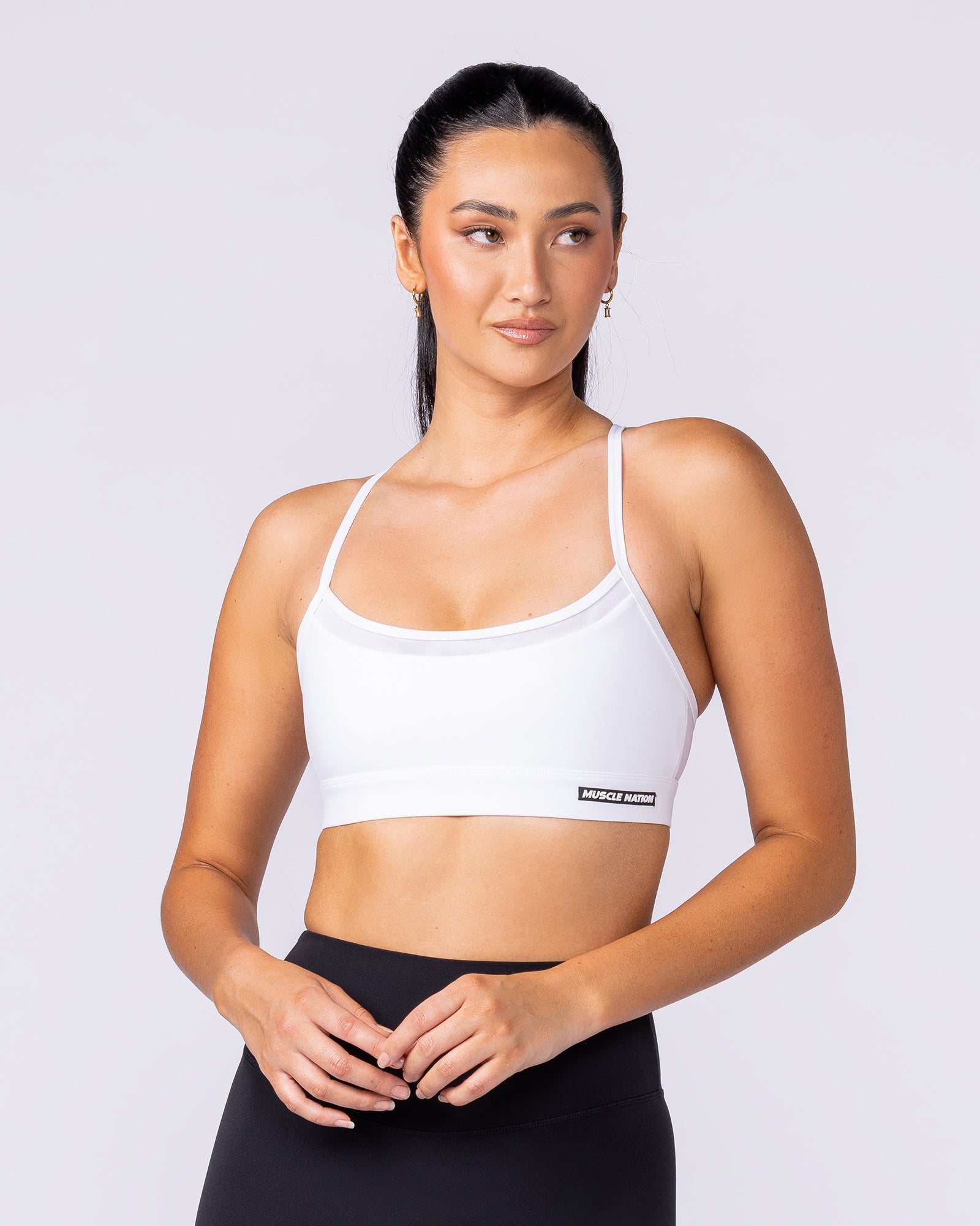 Stadium Bra White - Muscle Nation women's sports bra