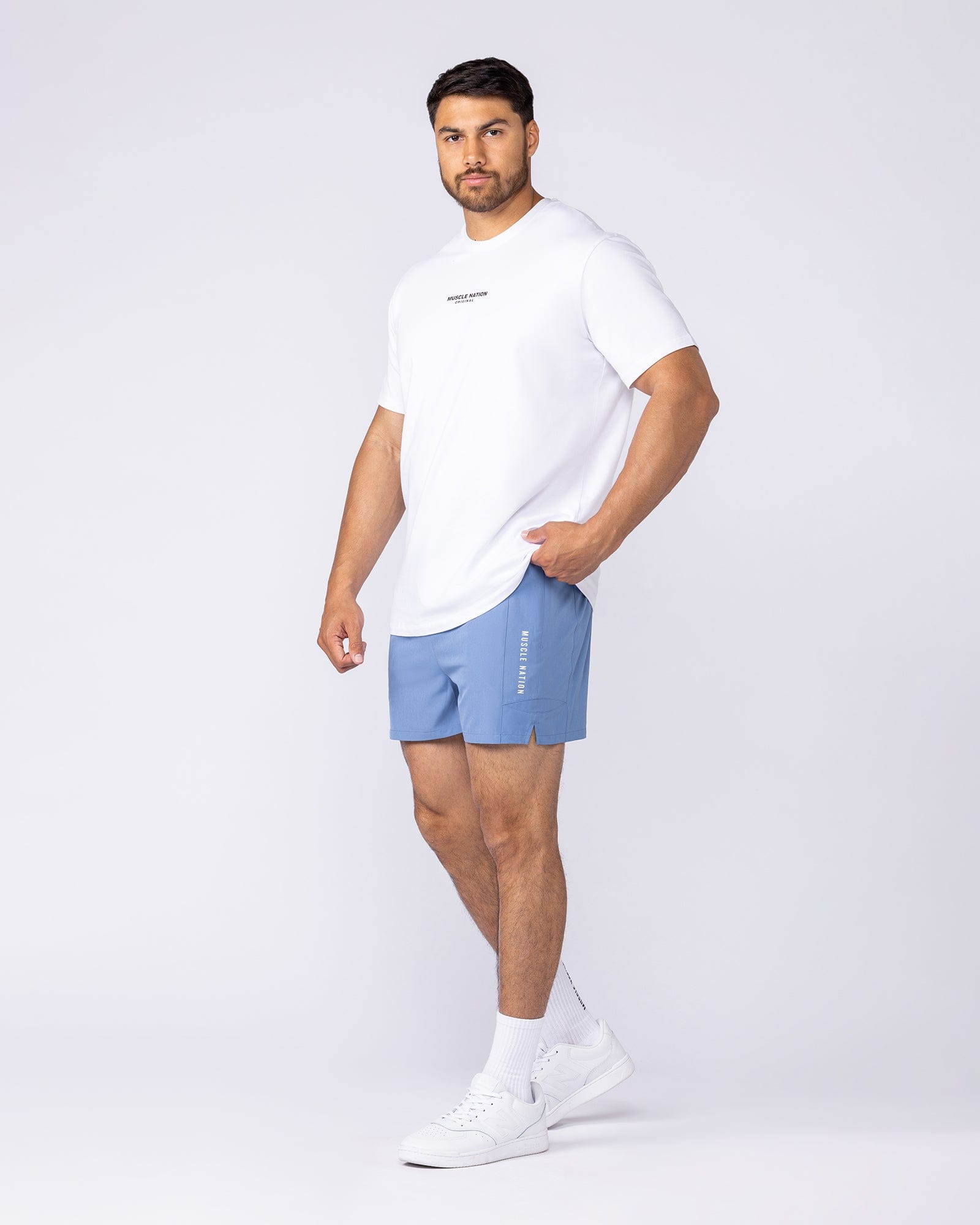 Streamline Training 3" Shorts Pacific - Muscle Nation men's gym shorts, view 6