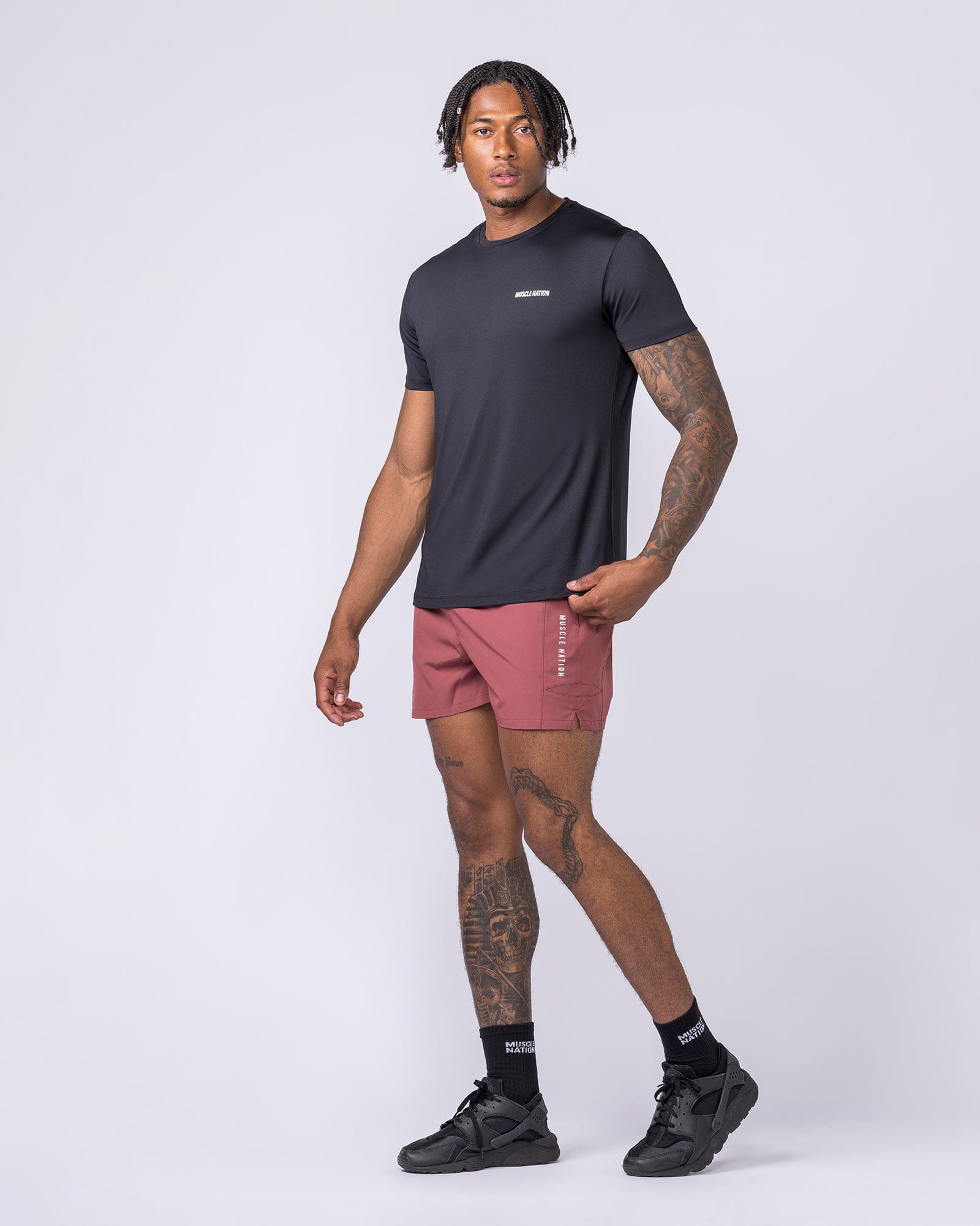 Streamline Training 3" Shorts Rust - Muscle Nation men's gym shorts, view 7