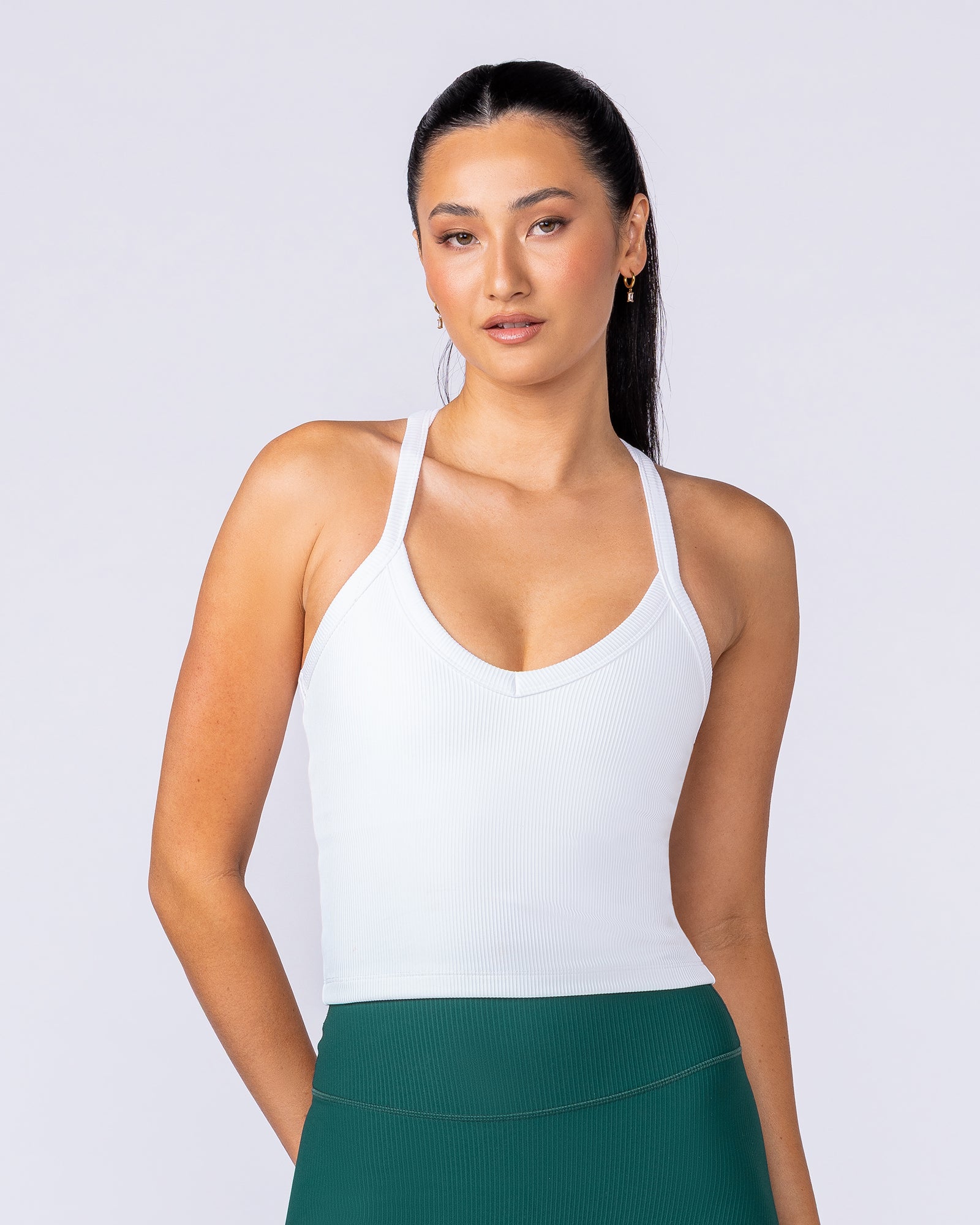 Stunner Rib Bra Tank White - Muscle Nation women's tank top