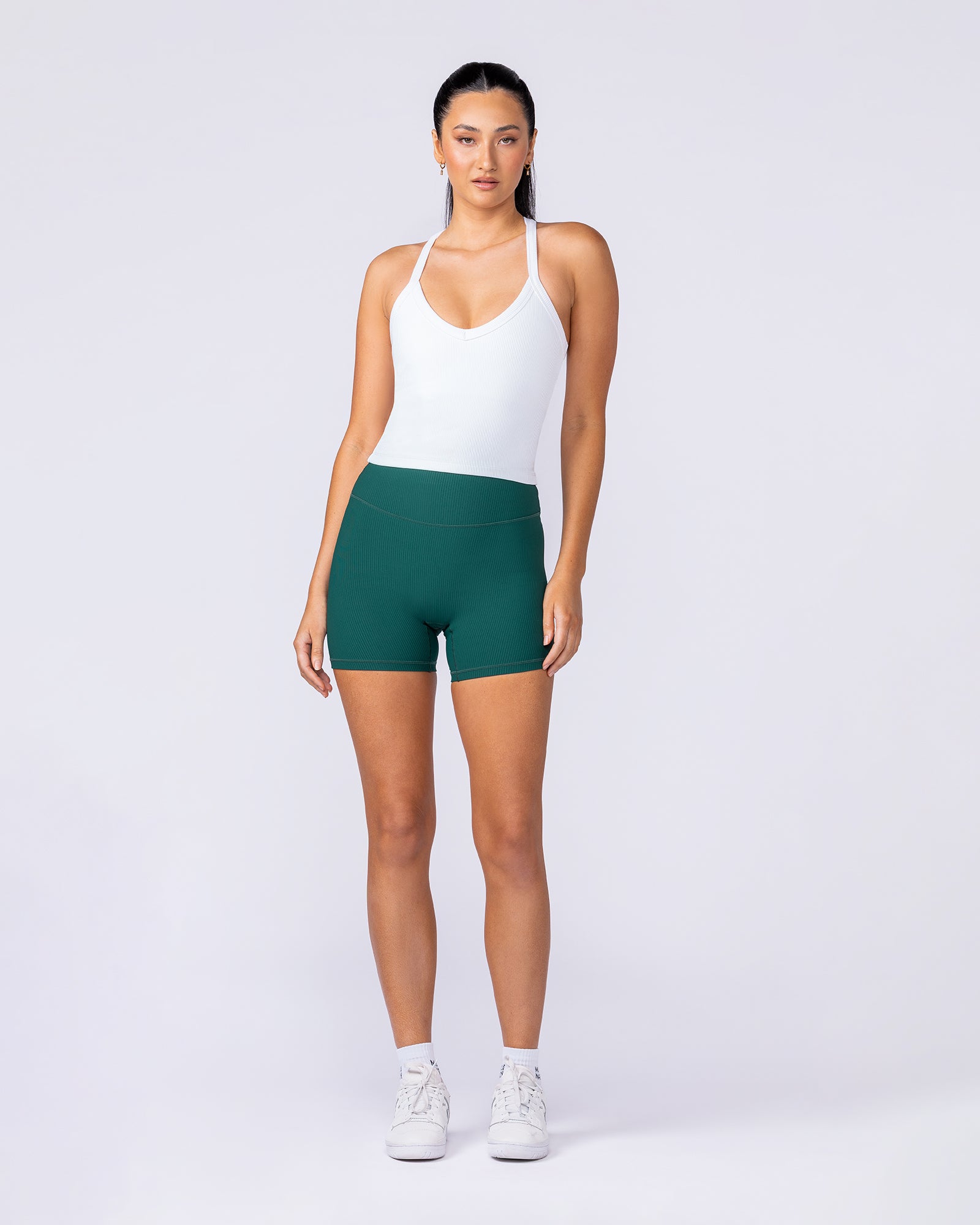 Stunner Rib Bra Tank White - Muscle Nation women's tank top, view 5
