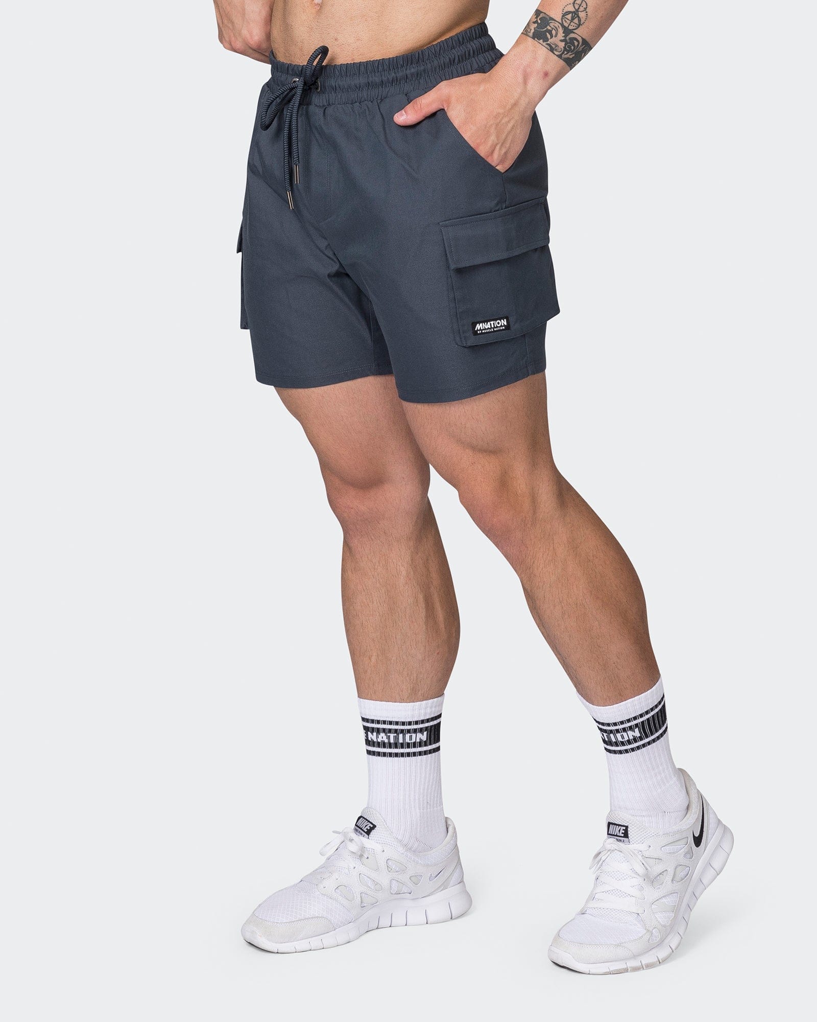 Daily Cargo 5" Shorts Thunder - Muscle Nation men's cargo shorts