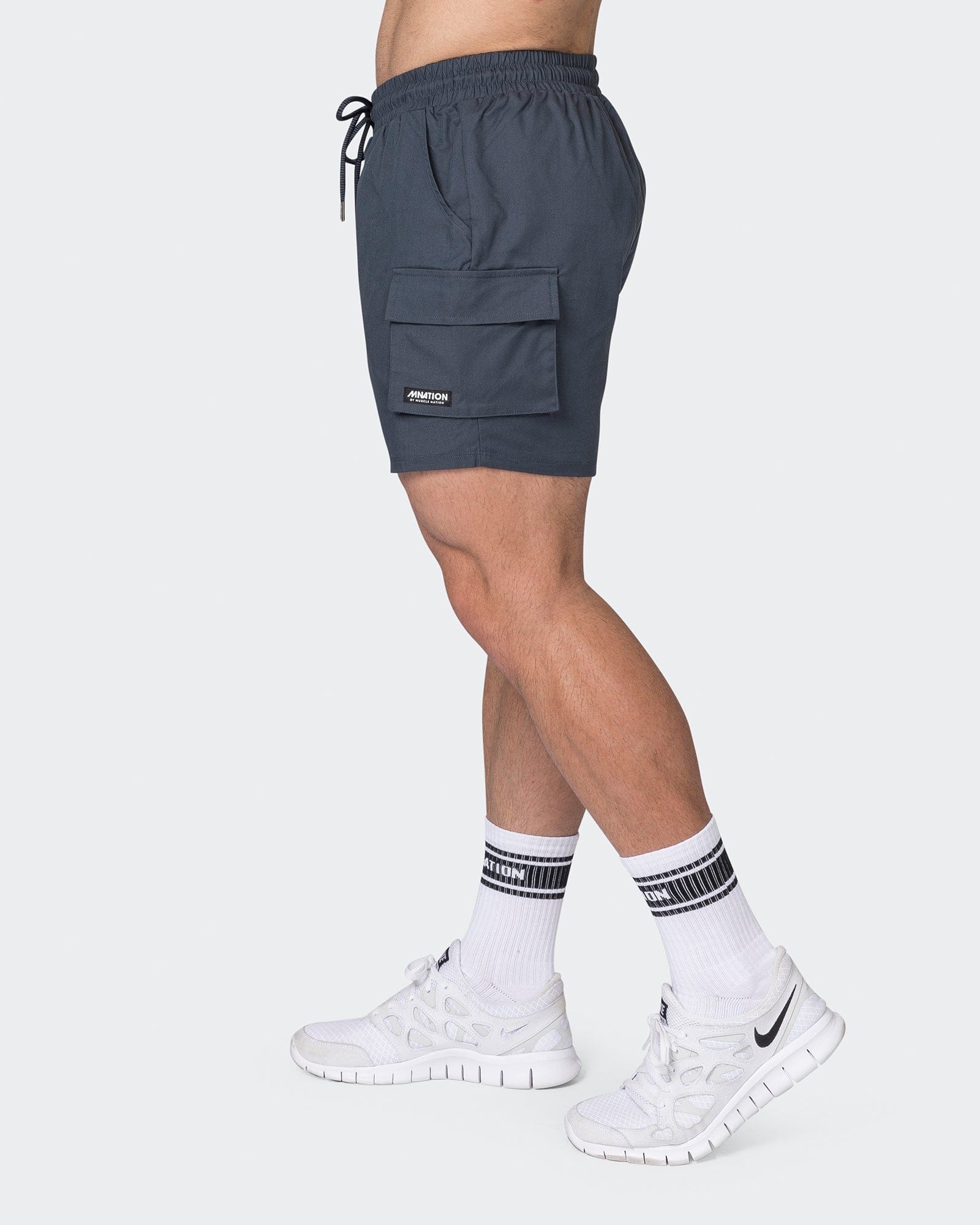 Daily Cargo 5" Shorts Thunder - Muscle Nation men's cargo shorts, view 4