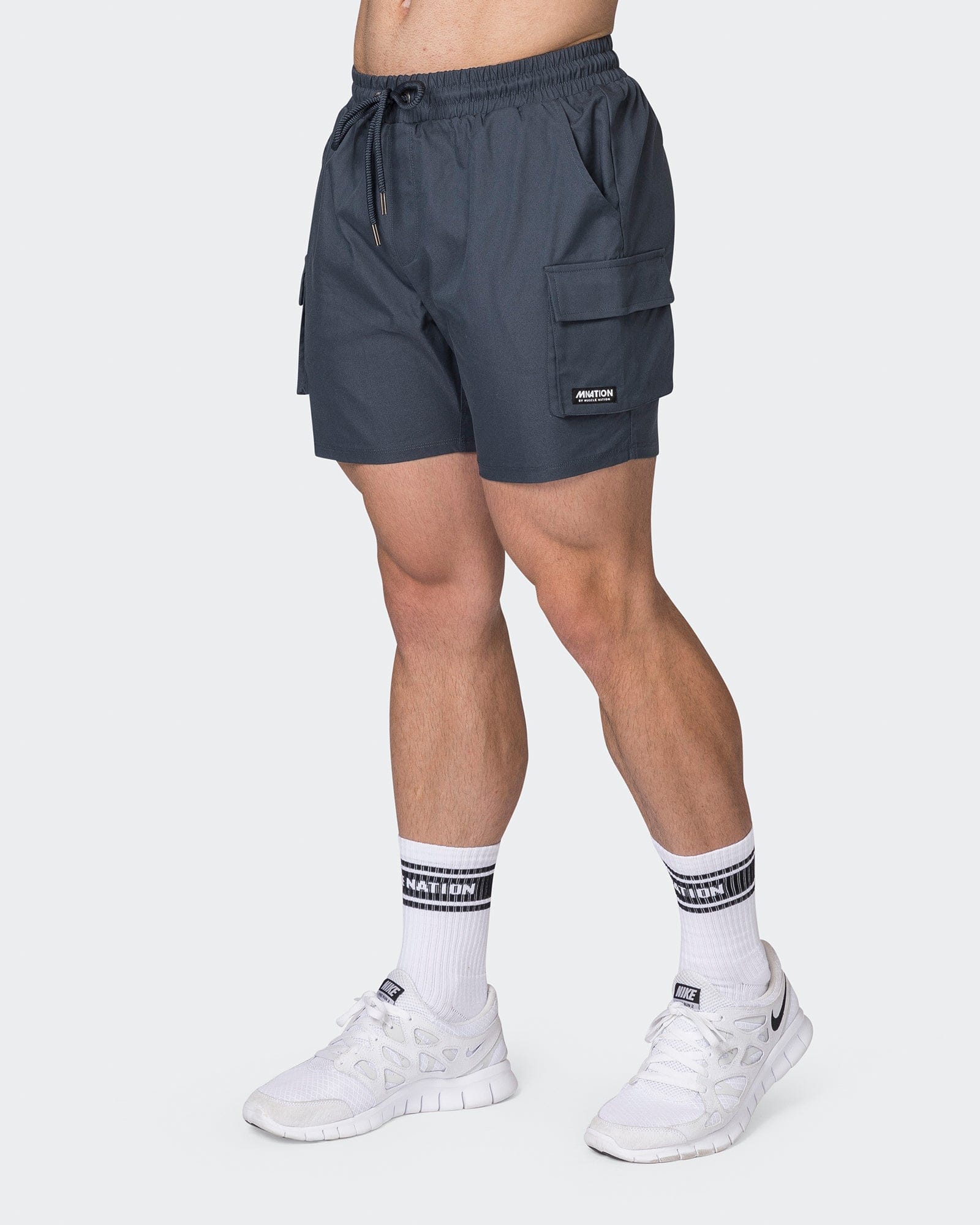 Daily Cargo 5" Shorts Thunder - Muscle Nation men's cargo shorts, view 3