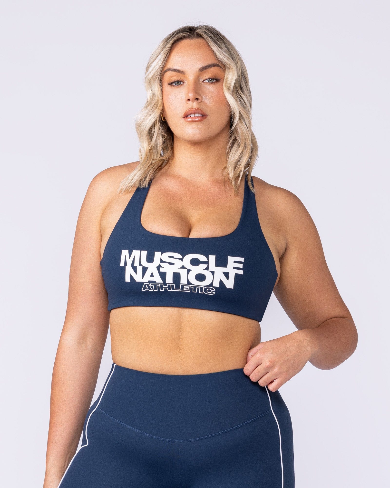Traction Bra Navy - Muscle Nation women's sports bra, view 2