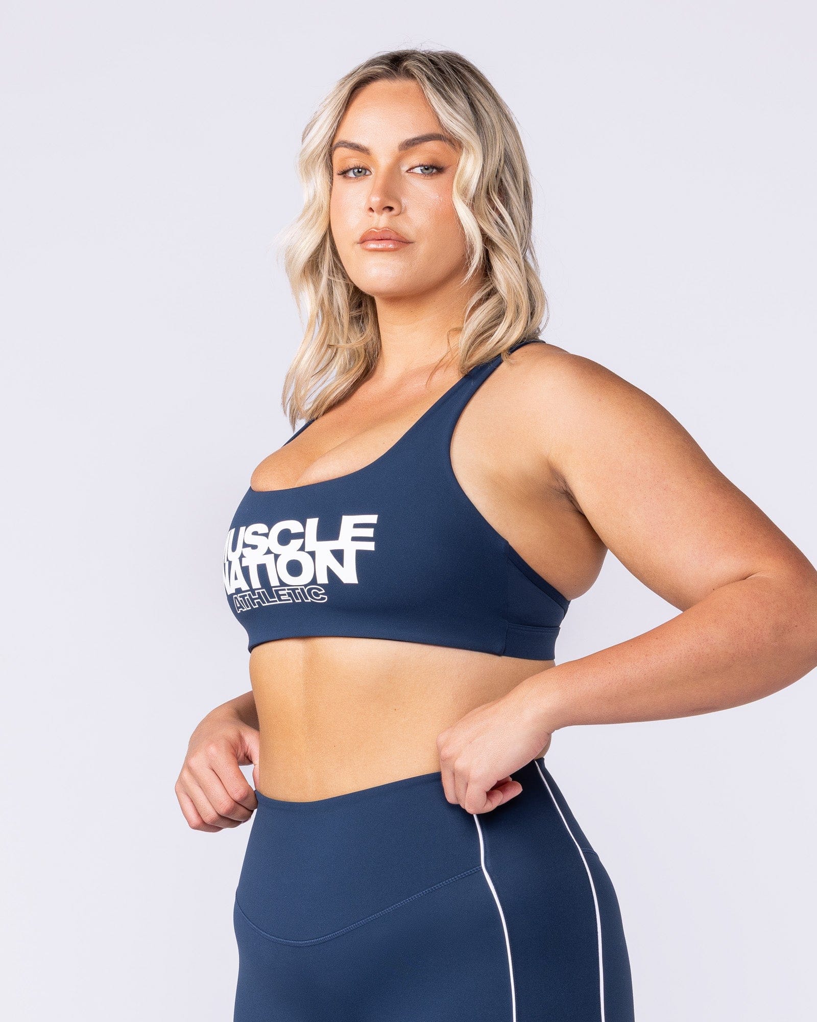 Traction Bra Navy - Muscle Nation women's sports bra, view 4