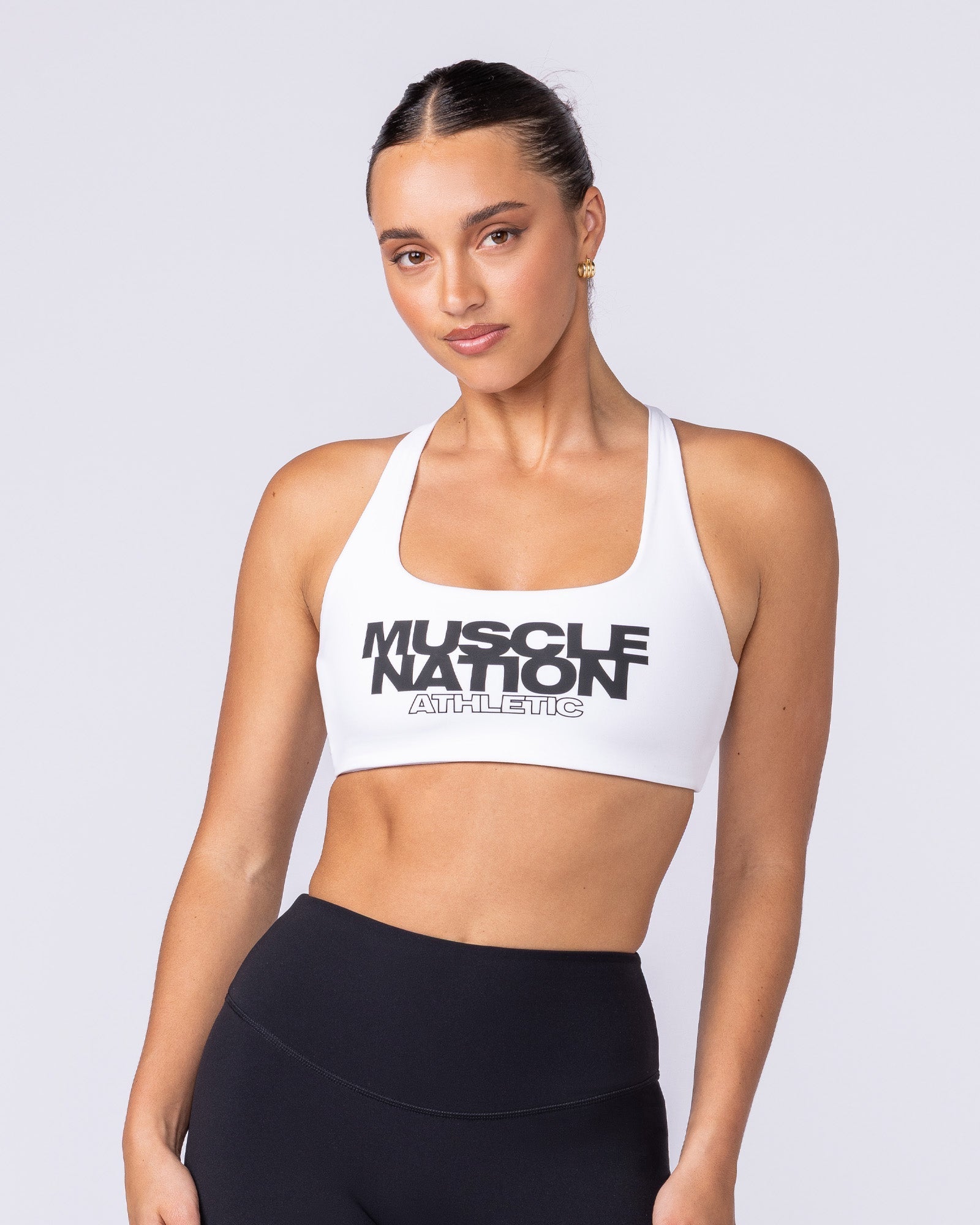 Traction Bra White - Muscle Nation women's sports bra, view 3
