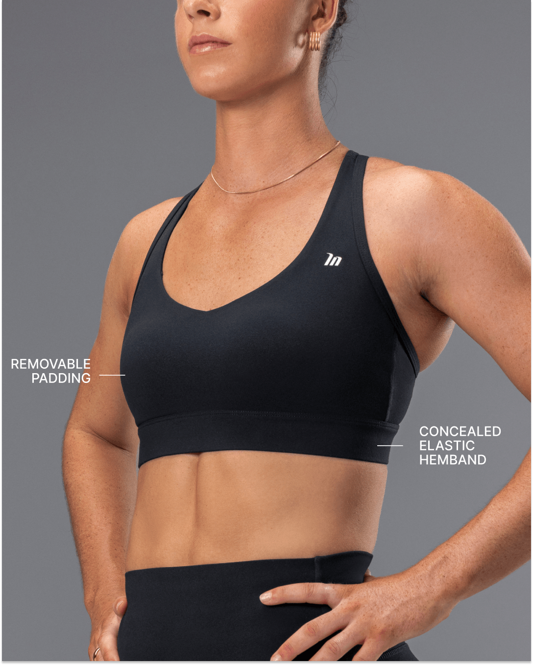 Elite Support Bra Black - Muscle Nation women's sports bra, view 3