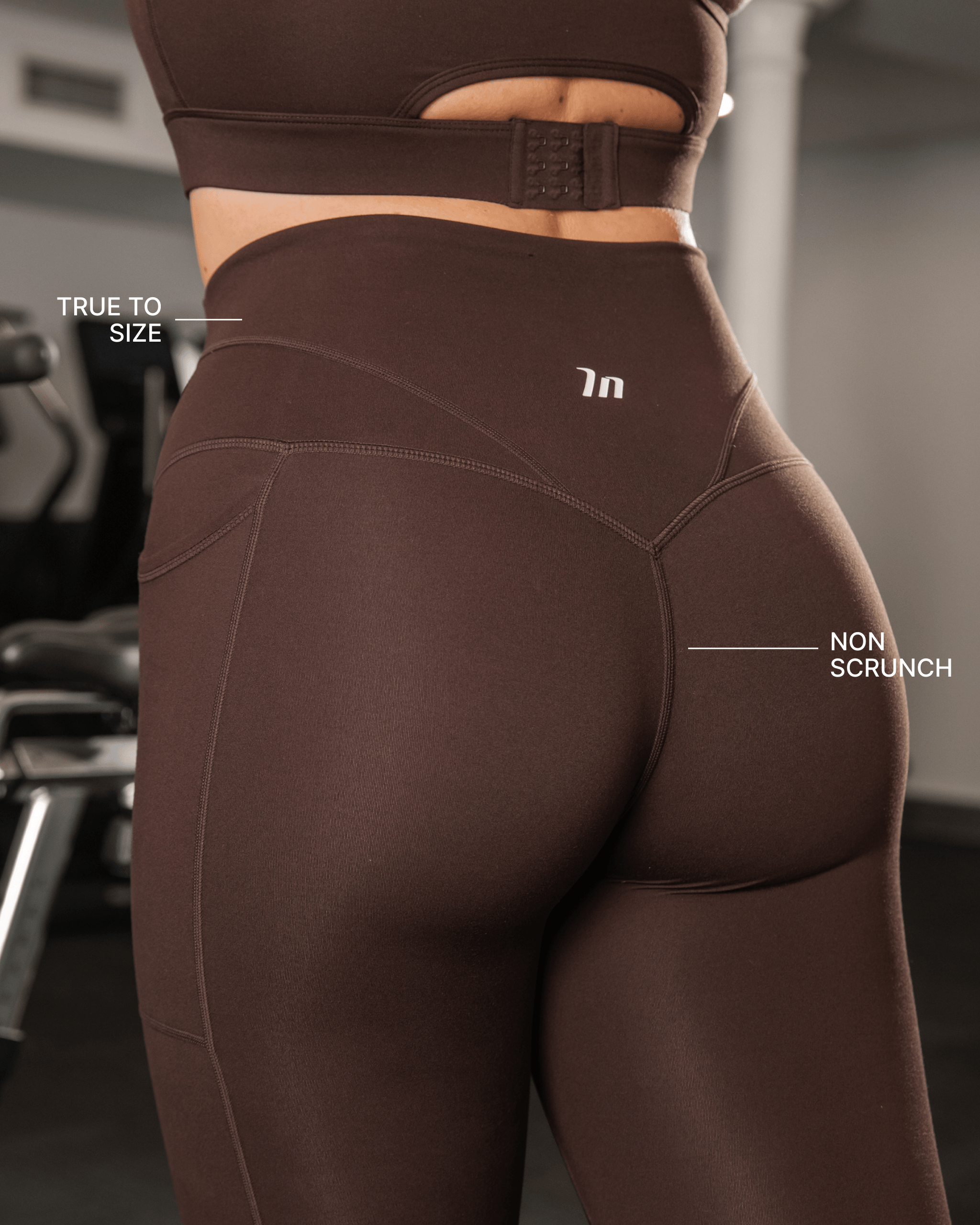 Unrivalled Everyday Pocket Ankle Leggings Cocoa - Muscle Nation women's leggings, view 9