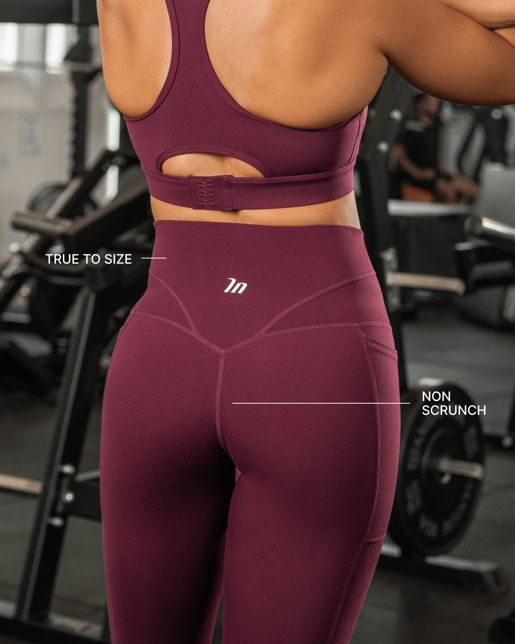 Unrivalled Everyday Pocket Ankle Leggings Sangria - Muscle Nation women's leggings, view 3