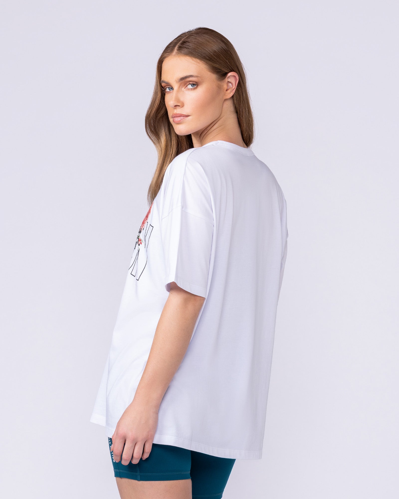 Viper Oversized Tee White - Muscle Nation women's gym tee, view 2