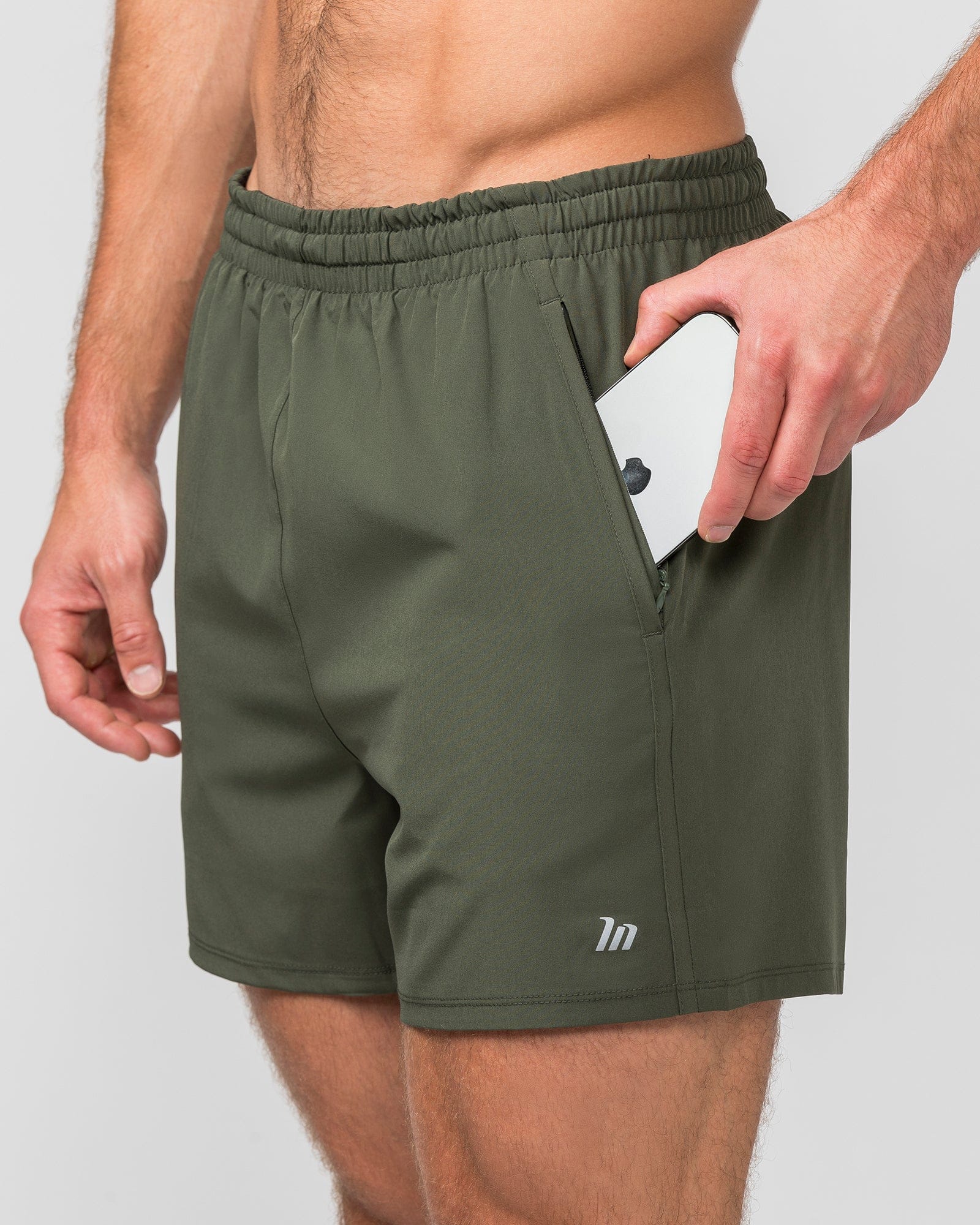 New Heights 4" Shorts Dark Khaki - Muscle Nation men's gym shorts, view 8