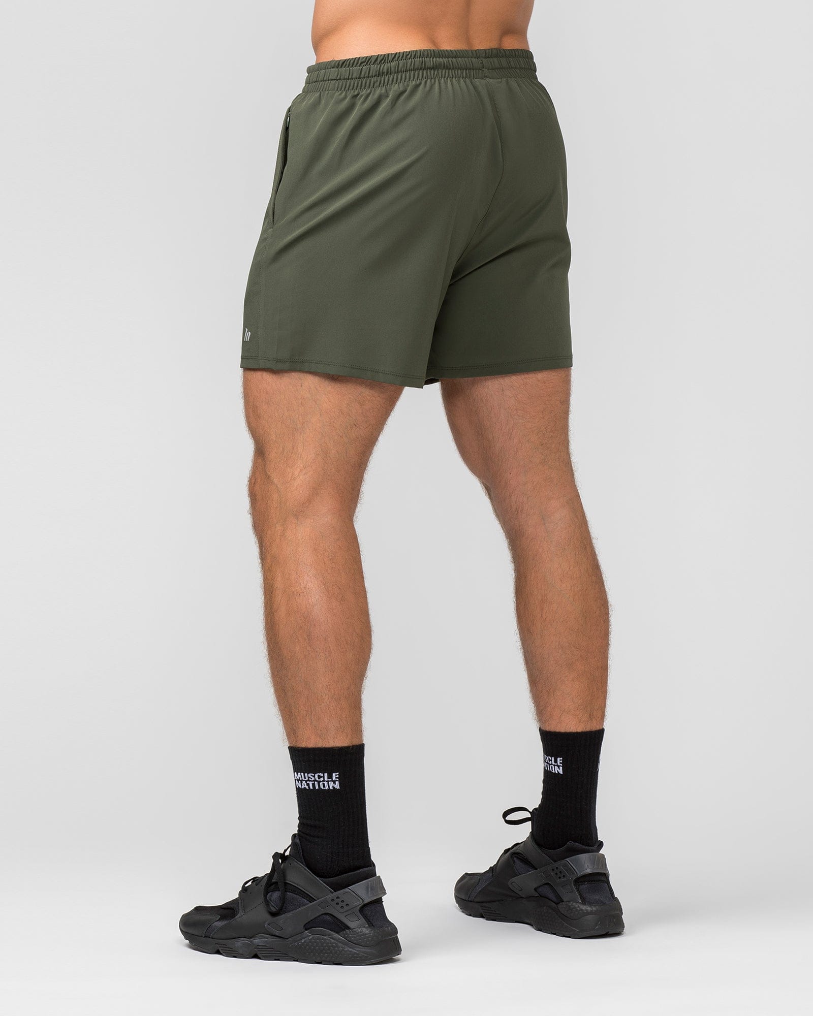 New Heights 4" Shorts Dark Khaki - Muscle Nation men's gym shorts, view 4