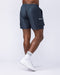 Daily Cargo 5" Shorts Navy (Silicon Logo) - Muscle Nation men's cargo shorts, view 4
