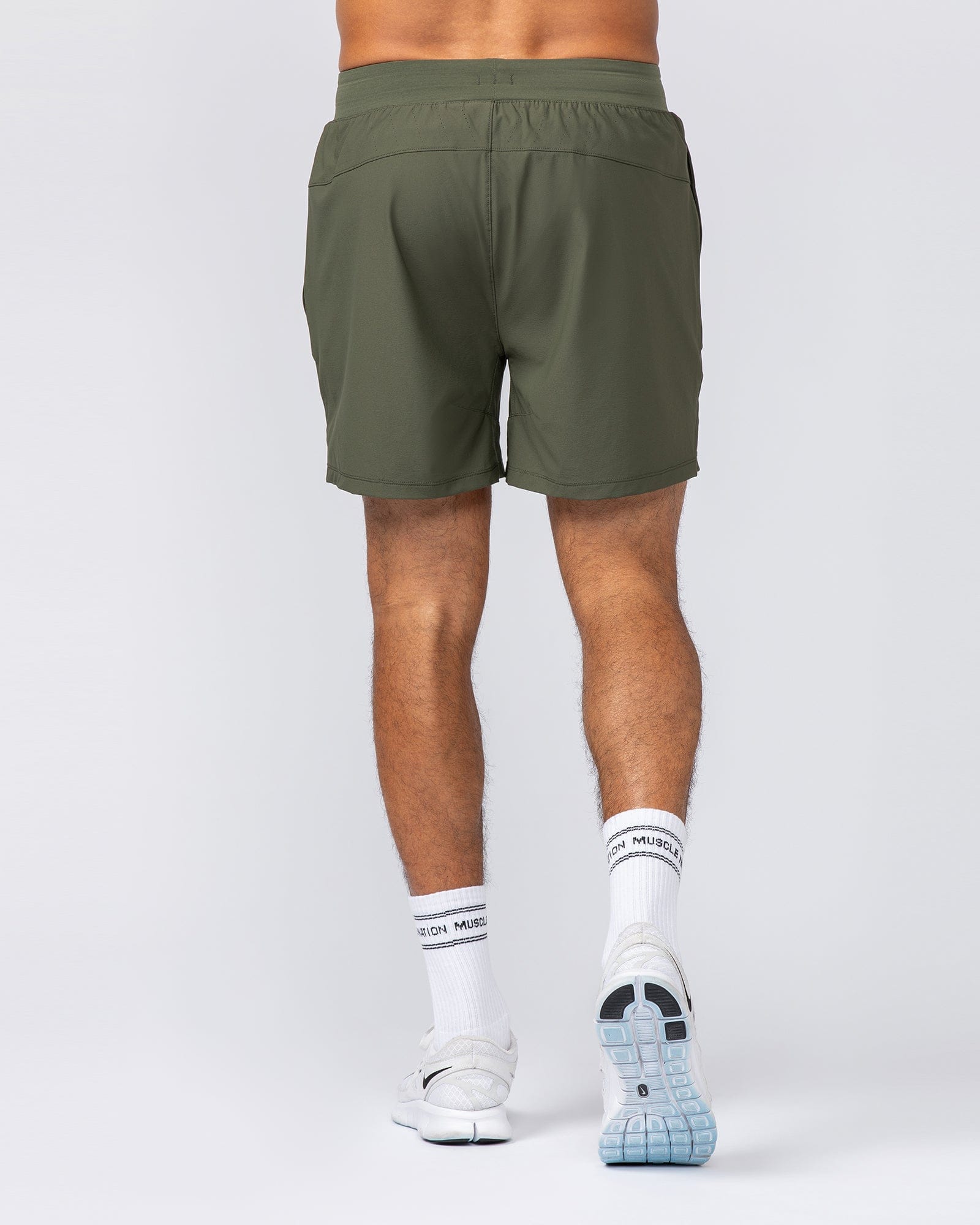 On Repeat Training 5" Shorts Dark Khaki - Muscle Nation men's gym shorts, view 7