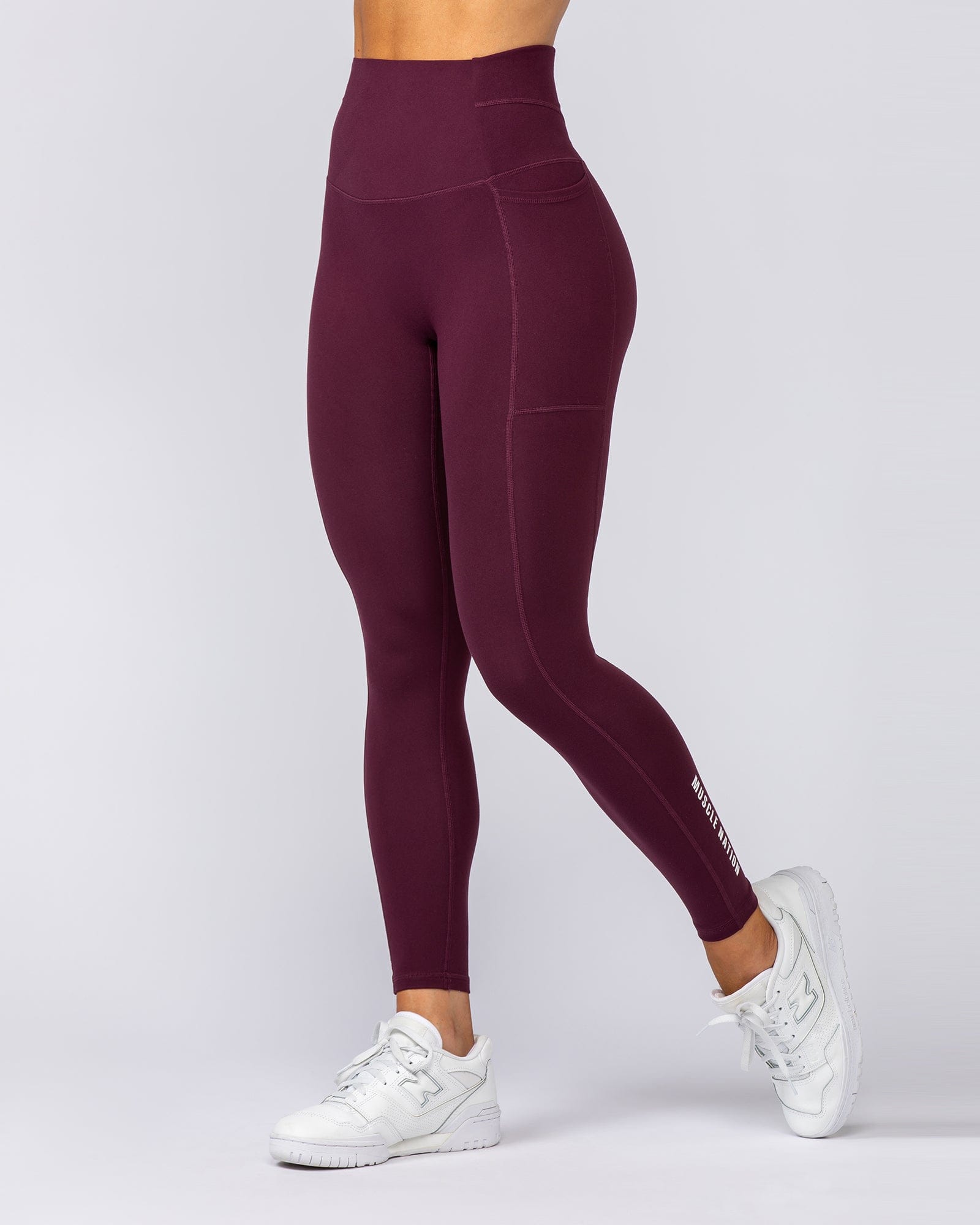 Unrivalled Everyday Pocket Ankle Leggings Sangria - Muscle Nation women's leggings, view 6