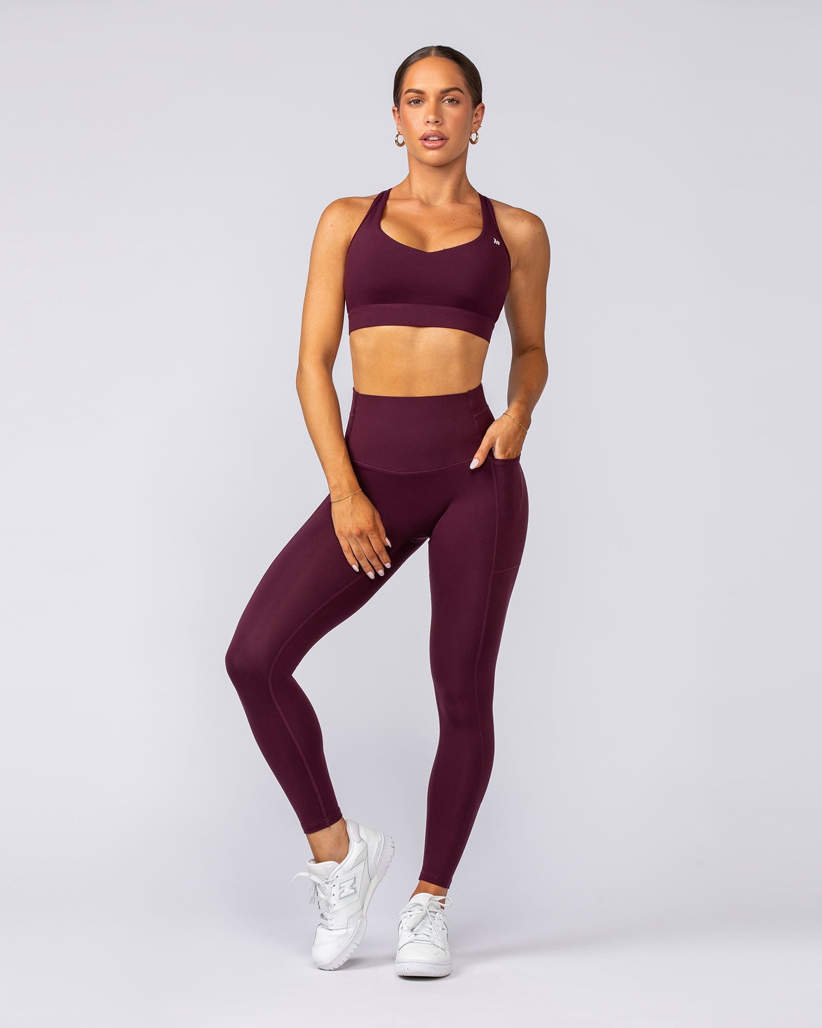 Unrivalled Everyday Pocket Ankle Leggings Sangria - Muscle Nation women's leggings, view 12