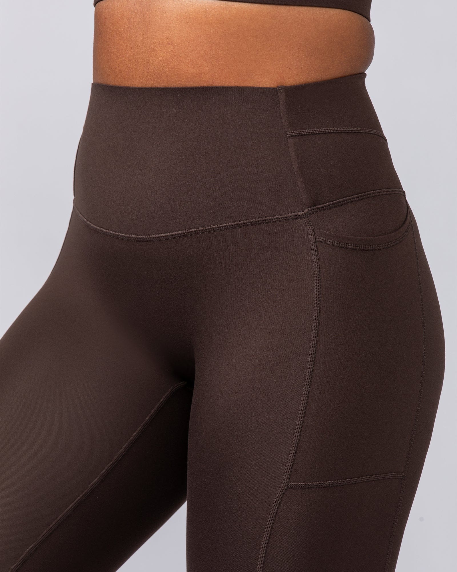 Unrivalled Everyday Pocket Ankle Leggings Cocoa - Muscle Nation women's leggings, view 2