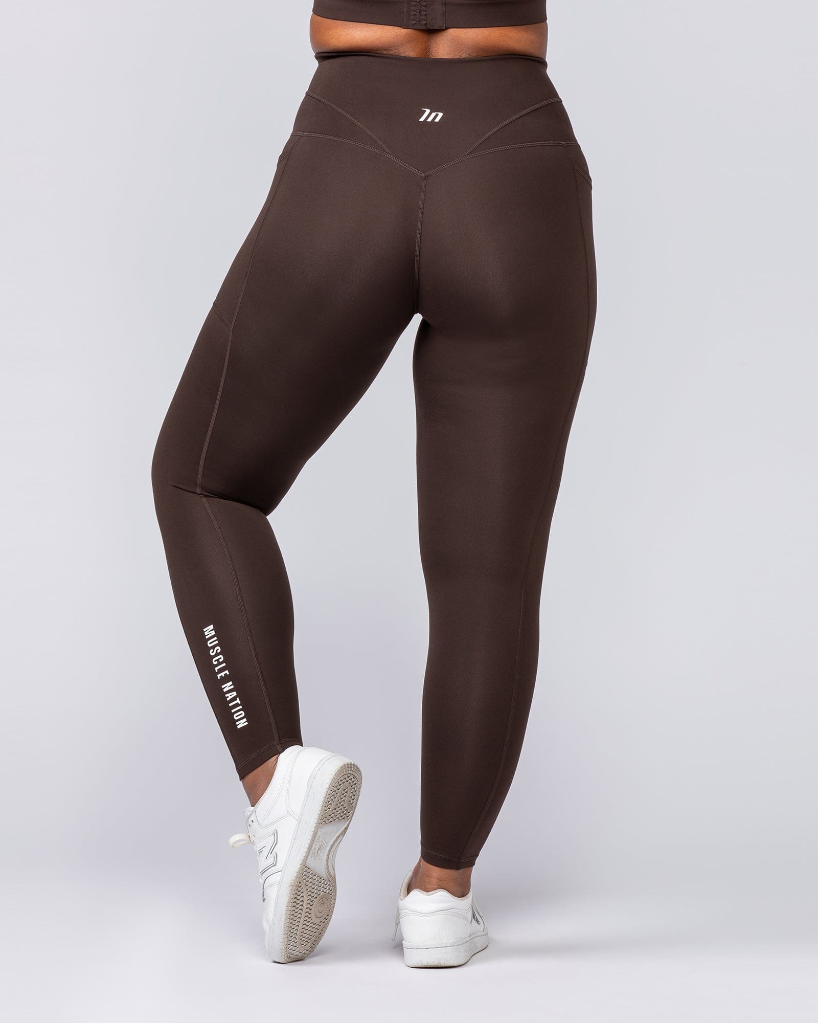 Unrivalled Everyday Pocket Ankle Leggings Cocoa - Muscle Nation women's leggings, view 7