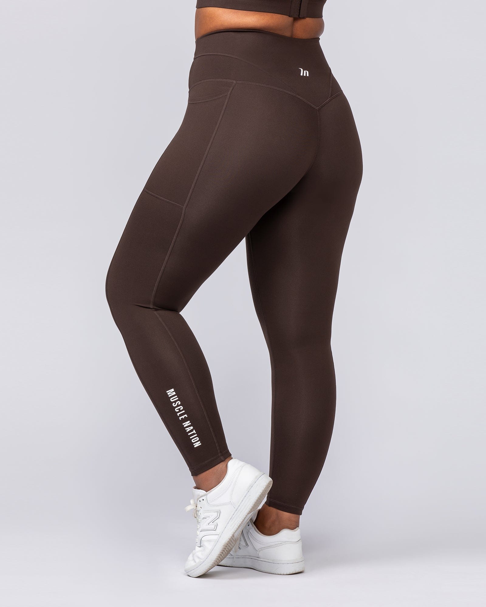 Unrivalled Everyday Pocket Ankle Leggings Cocoa - Muscle Nation women's leggings, view 6