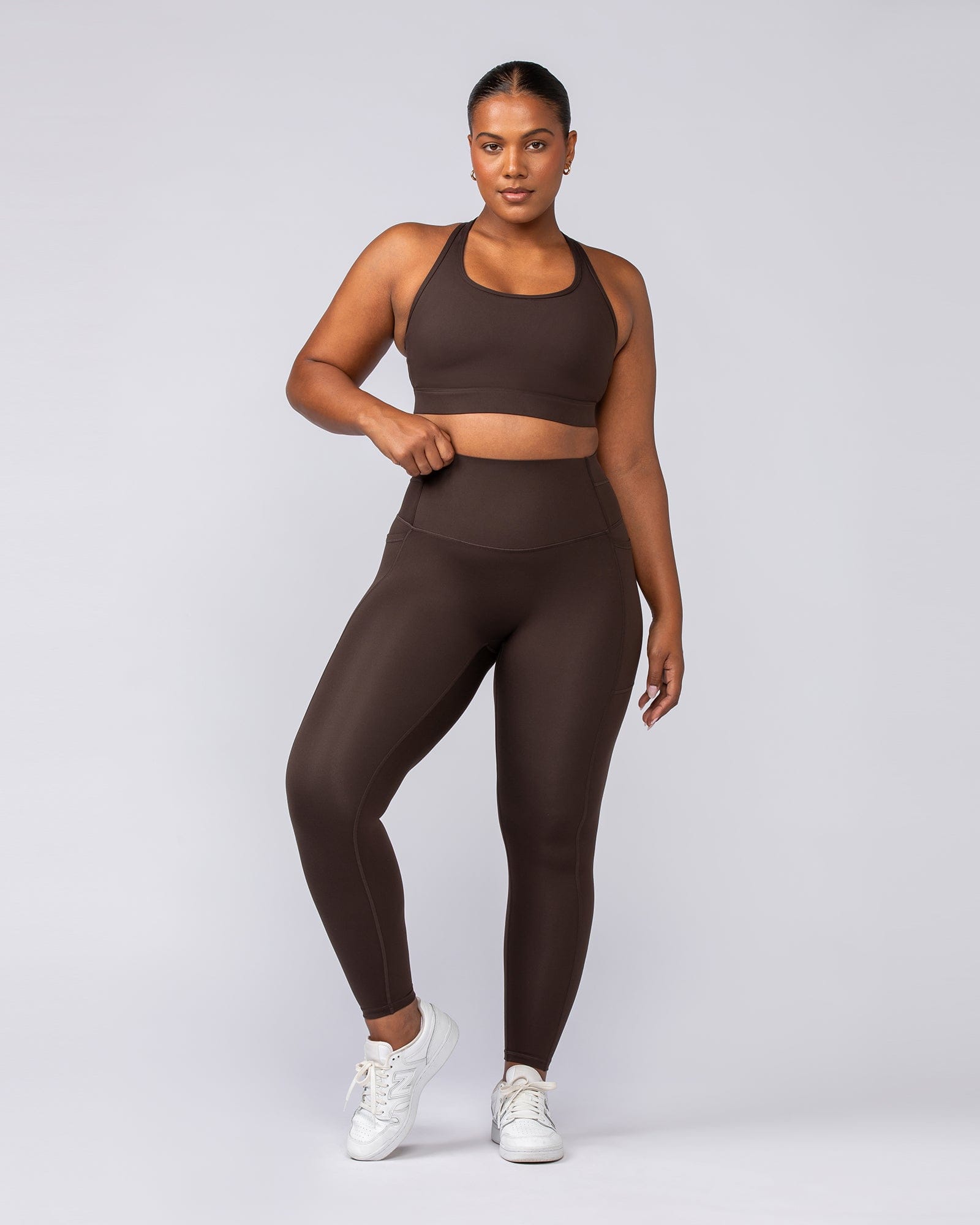 Unrivalled Everyday Pocket Ankle Leggings Cocoa - Muscle Nation women's leggings, view 8