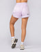 Womens 3" Basketball Shorts Lilac Snow - Muscle Nation women's gym shorts, view 5