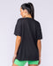 Womens Relaxed Training Tee Black - Muscle Nation women's gym tee, view 5